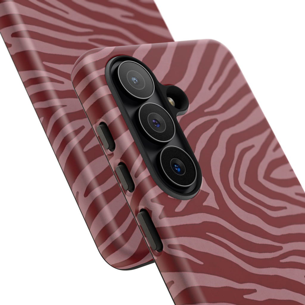 Cover robusta per telefono con stampa zebrata rossa