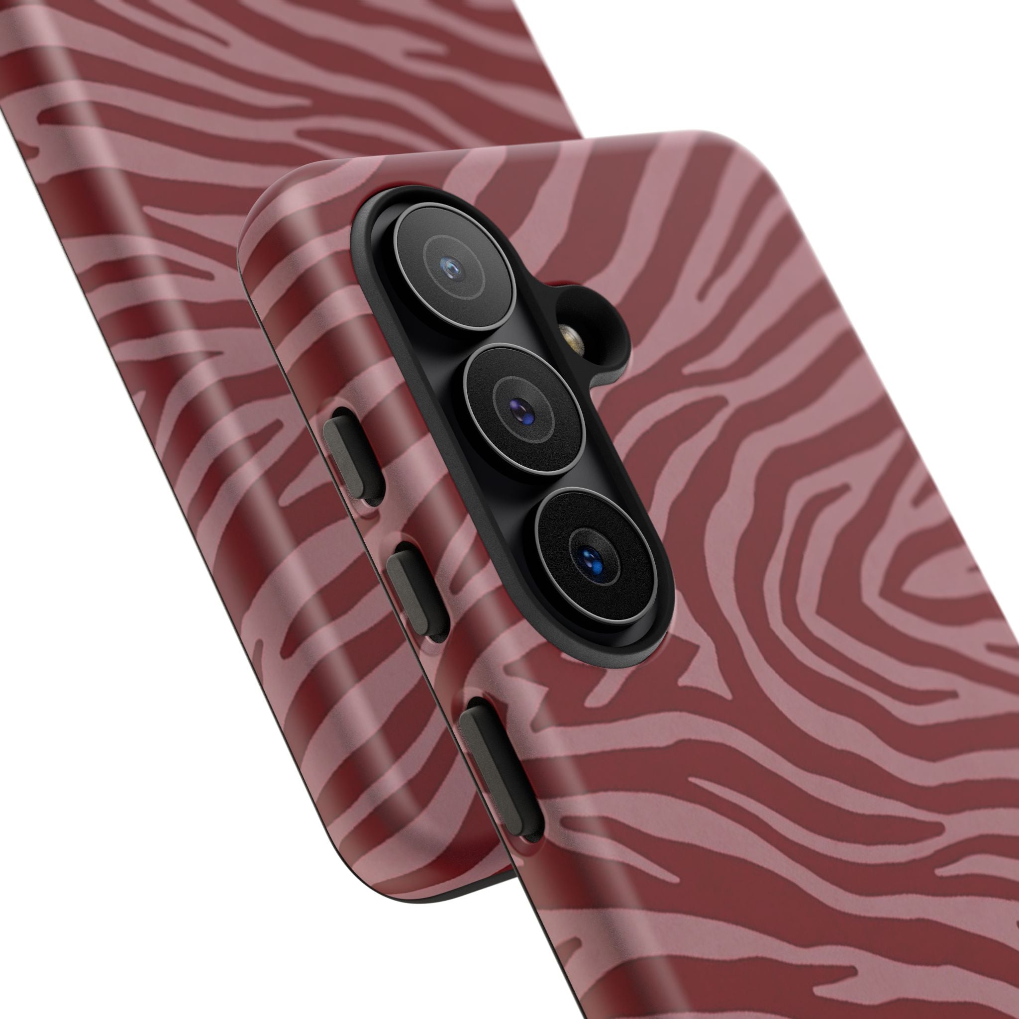 Cover robusta per telefono con stampa zebrata rossa