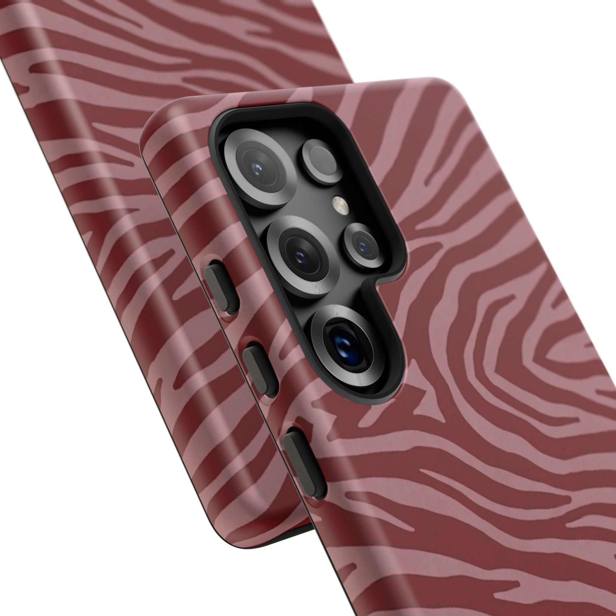 Cover robusta per telefono con stampa zebrata rossa