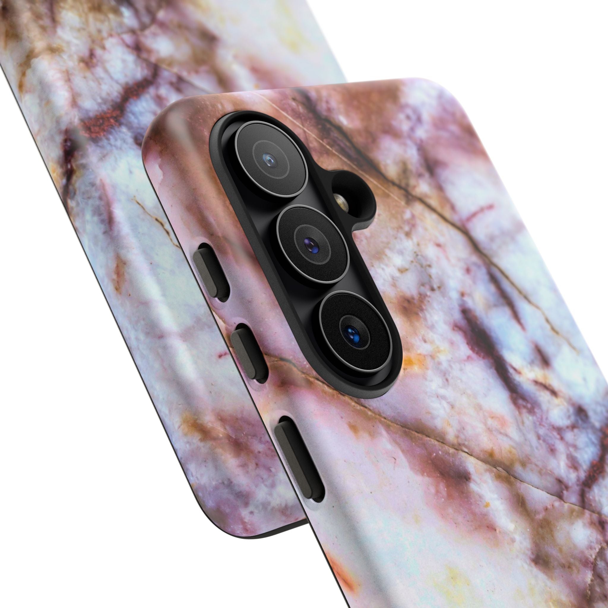 Marble Vein Tough Phone Case — Pink Quartz Protective Cover