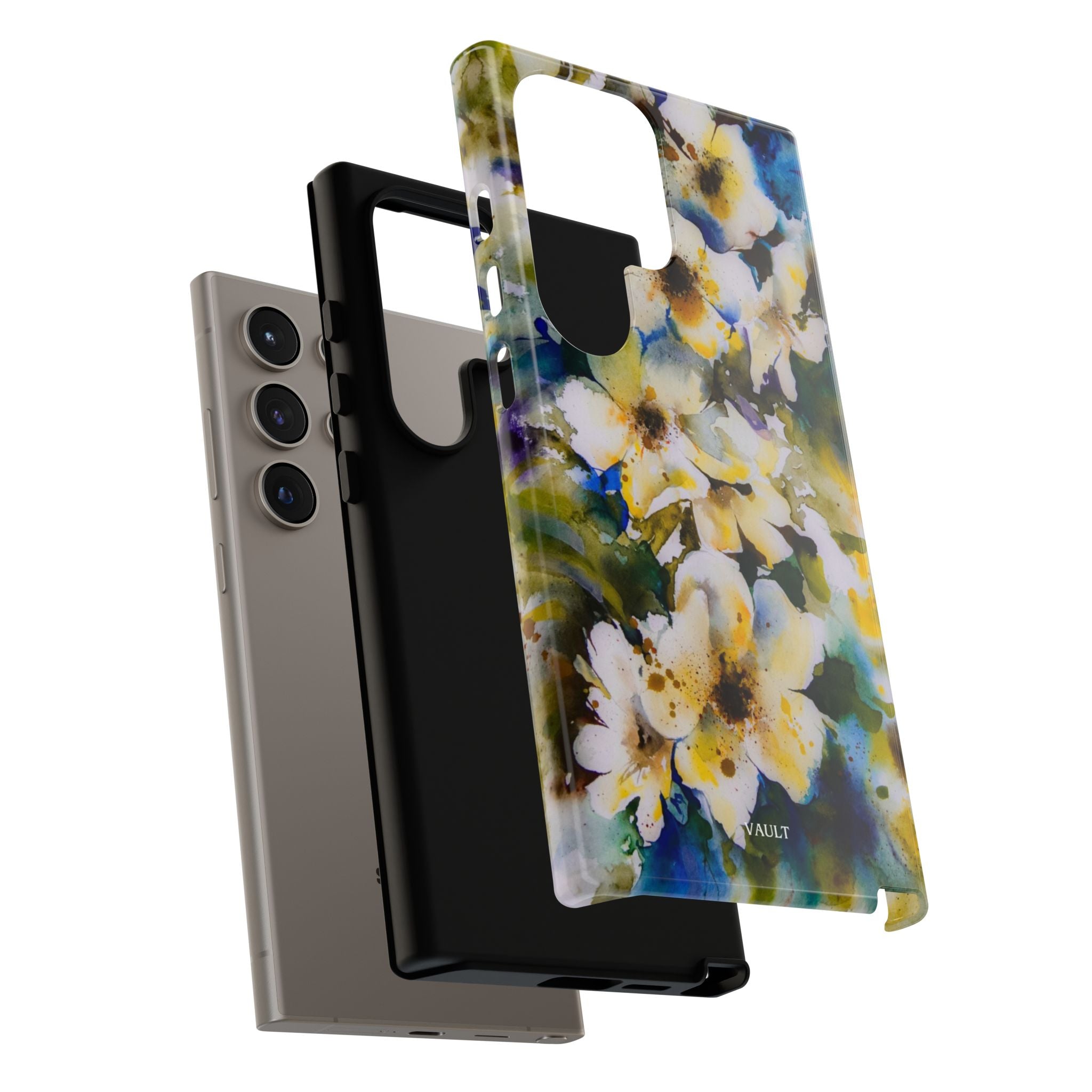 Floral Watercolor Tough Case – Yellow White Blossom Phone Cover