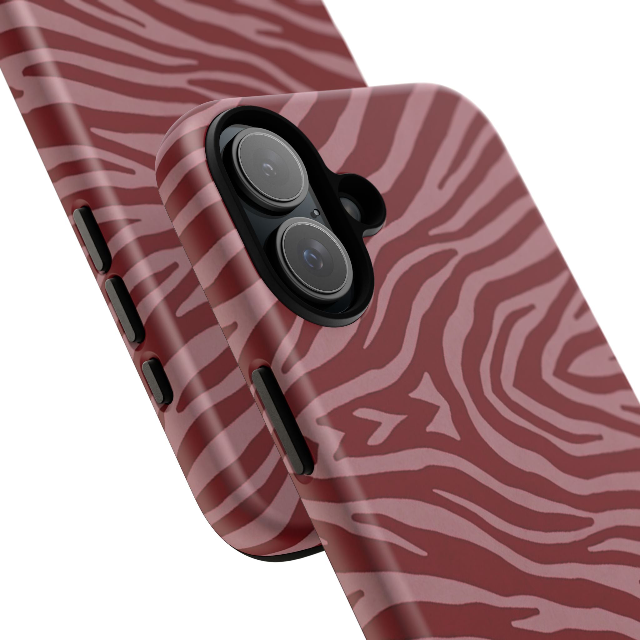 Cover robusta per telefono con stampa zebrata rossa