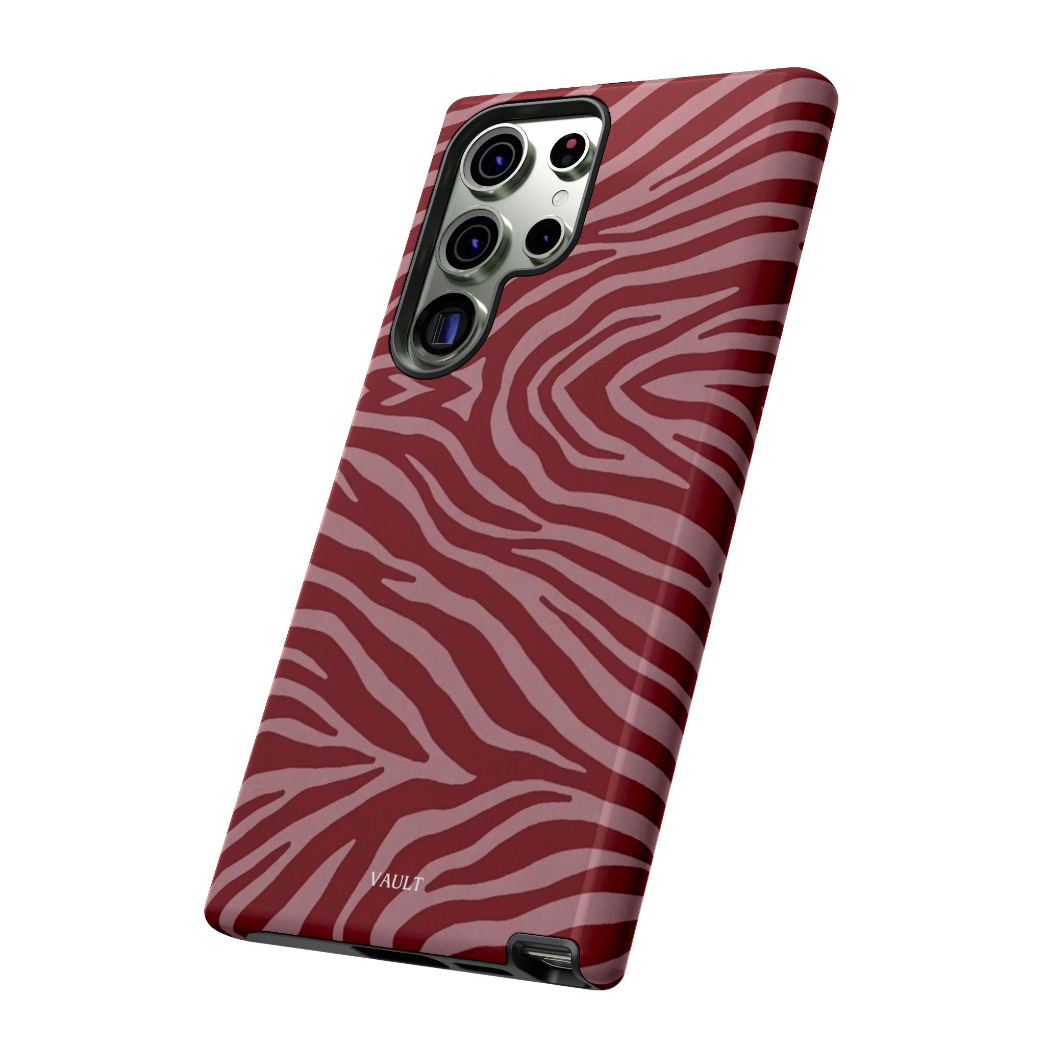 Cover robusta per telefono con stampa zebrata rossa