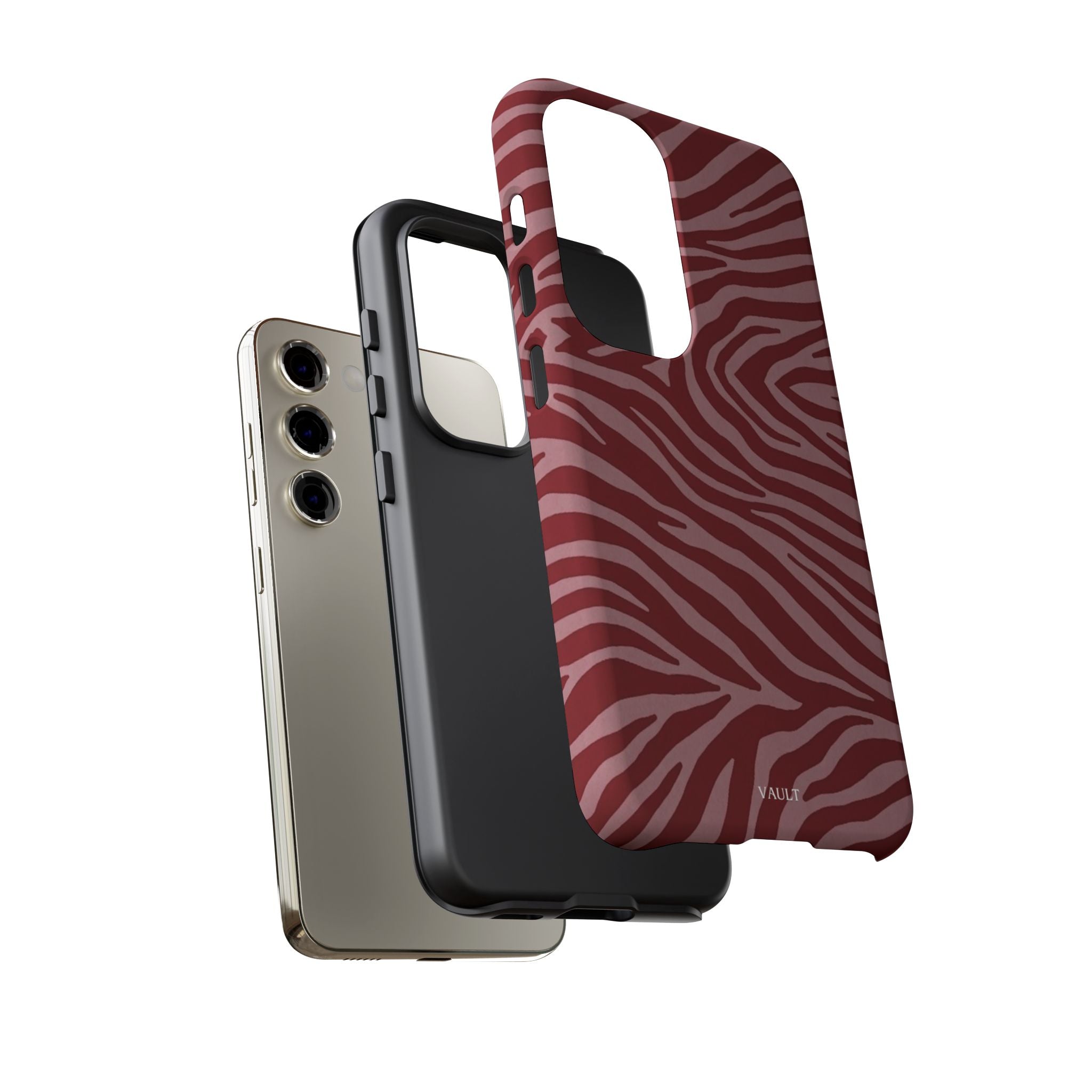 Cover robusta per telefono con stampa zebrata rossa
