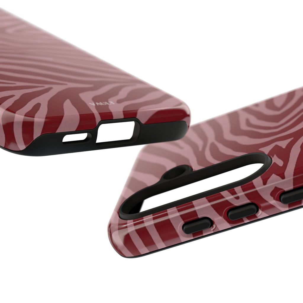 Cover robusta per telefono con stampa zebrata rossa
