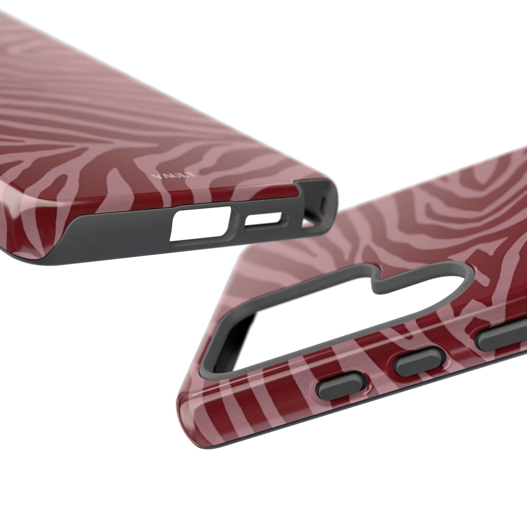Cover robusta per telefono con stampa zebrata rossa