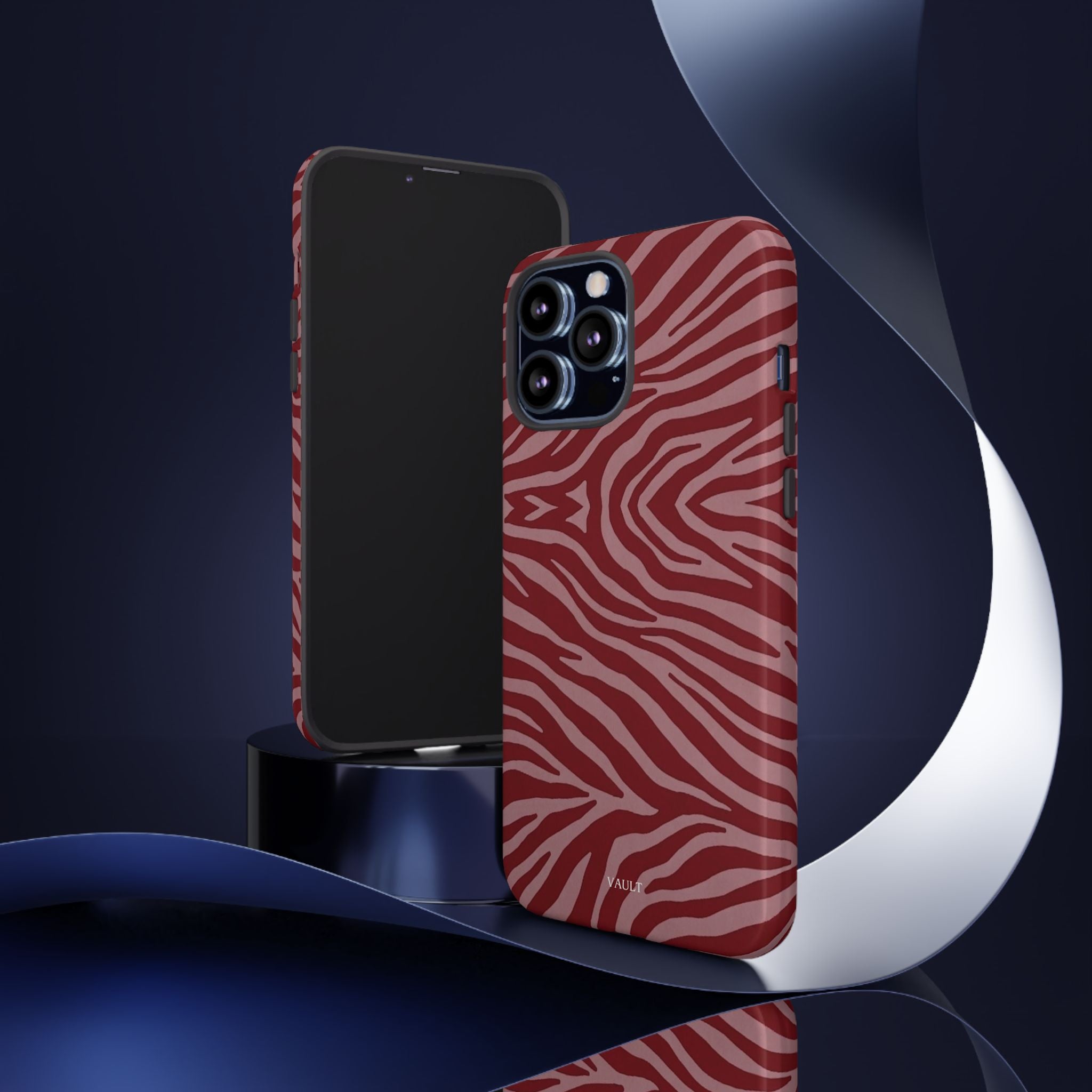 Cover robusta per telefono con stampa zebrata rossa