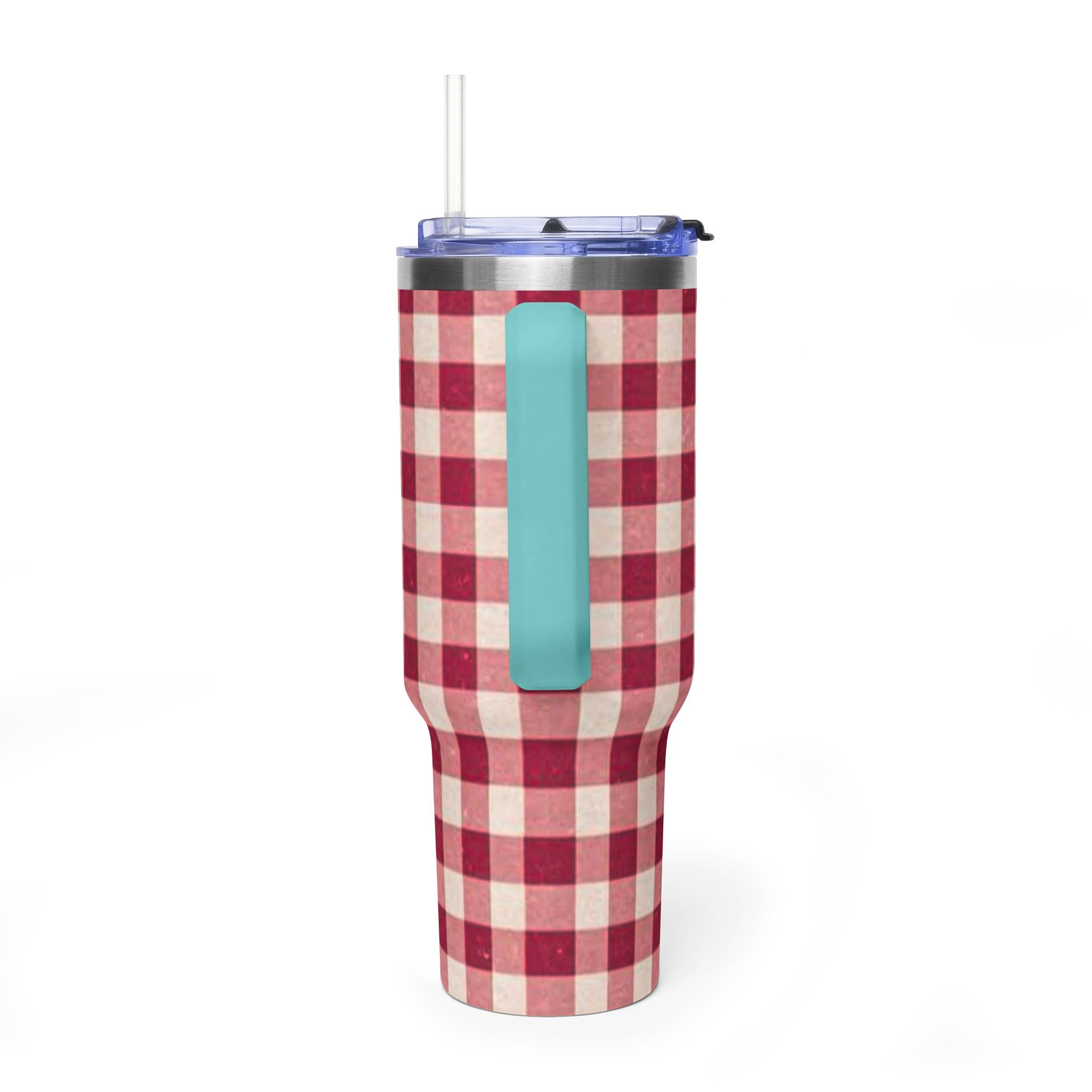 40oz Vacuum Tumbler — Red Buffalo Plaid Insulated Travel Mug
