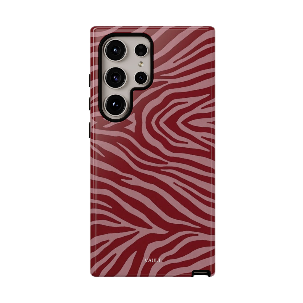 Cover robusta per telefono con stampa zebrata rossa