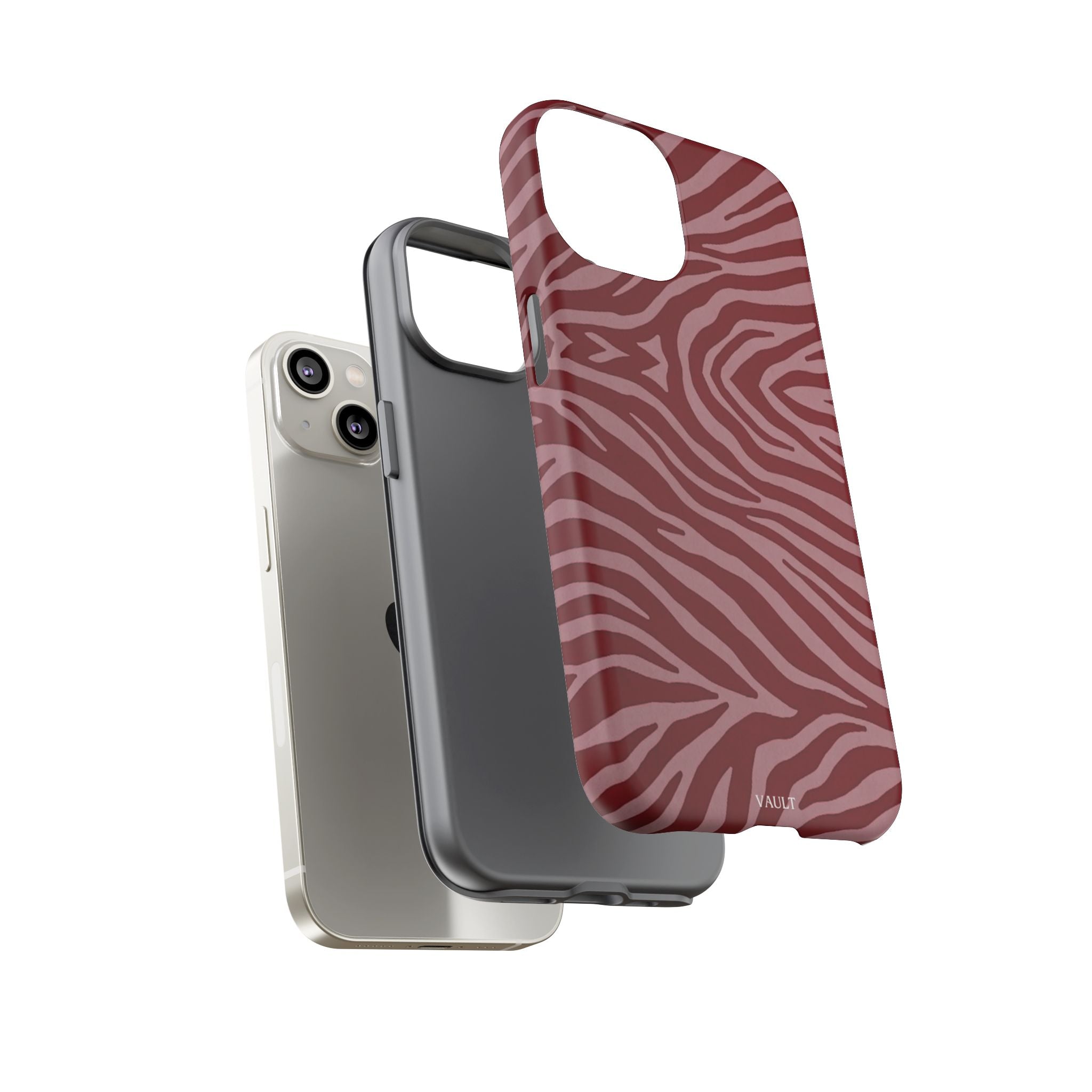 Cover robusta per telefono con stampa zebrata rossa
