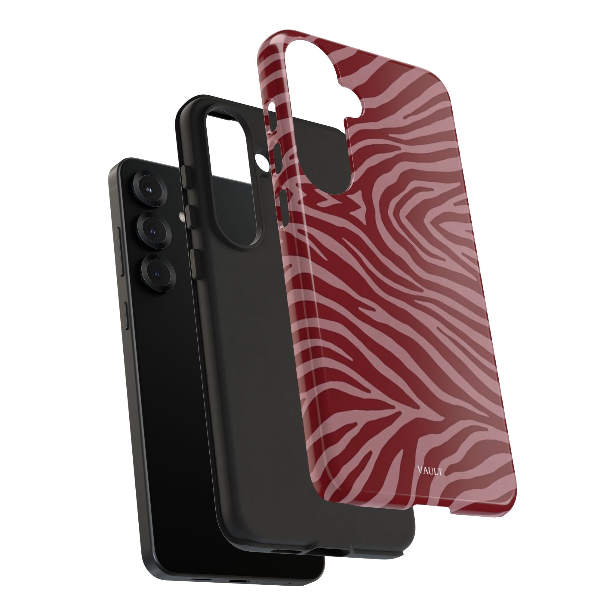 Cover robusta per telefono con stampa zebrata rossa