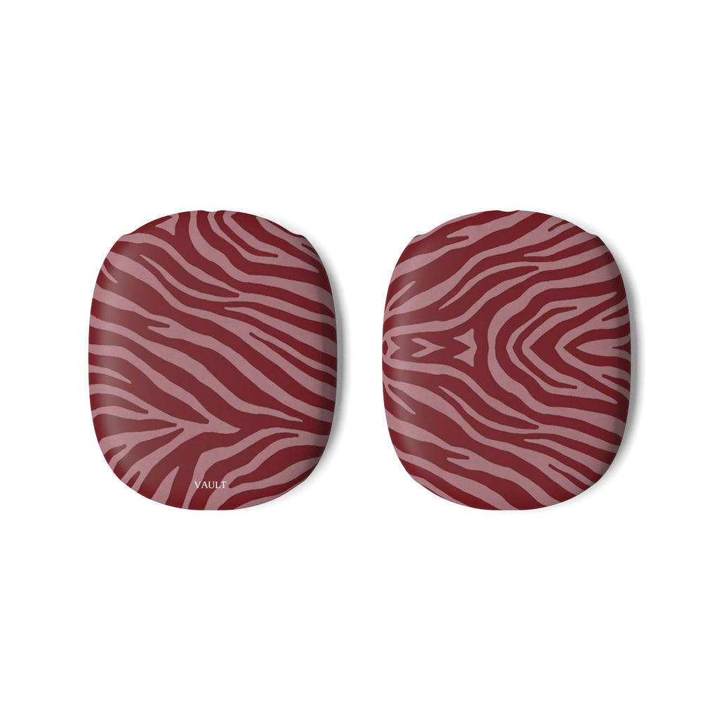 Copricuscinetti AirPod Max con stampa zebrata rossa — Ricambio protettivo ed elegante