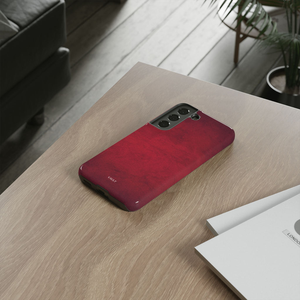 Red Leather Texture Phone Case Impact-Resistant Case