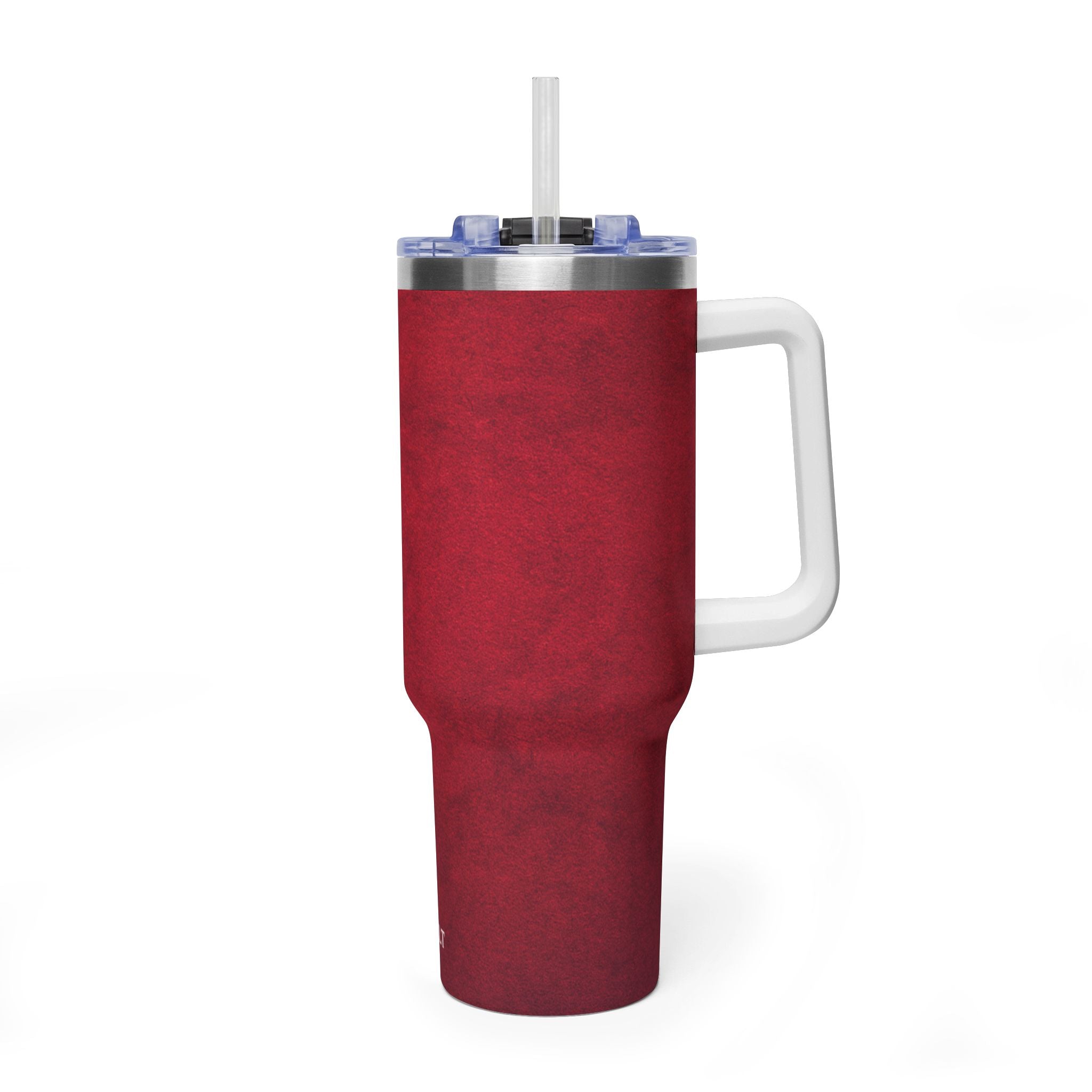 40oz Red Vacuum Tumbler – Insulated Travel Mug with Straw & Handle