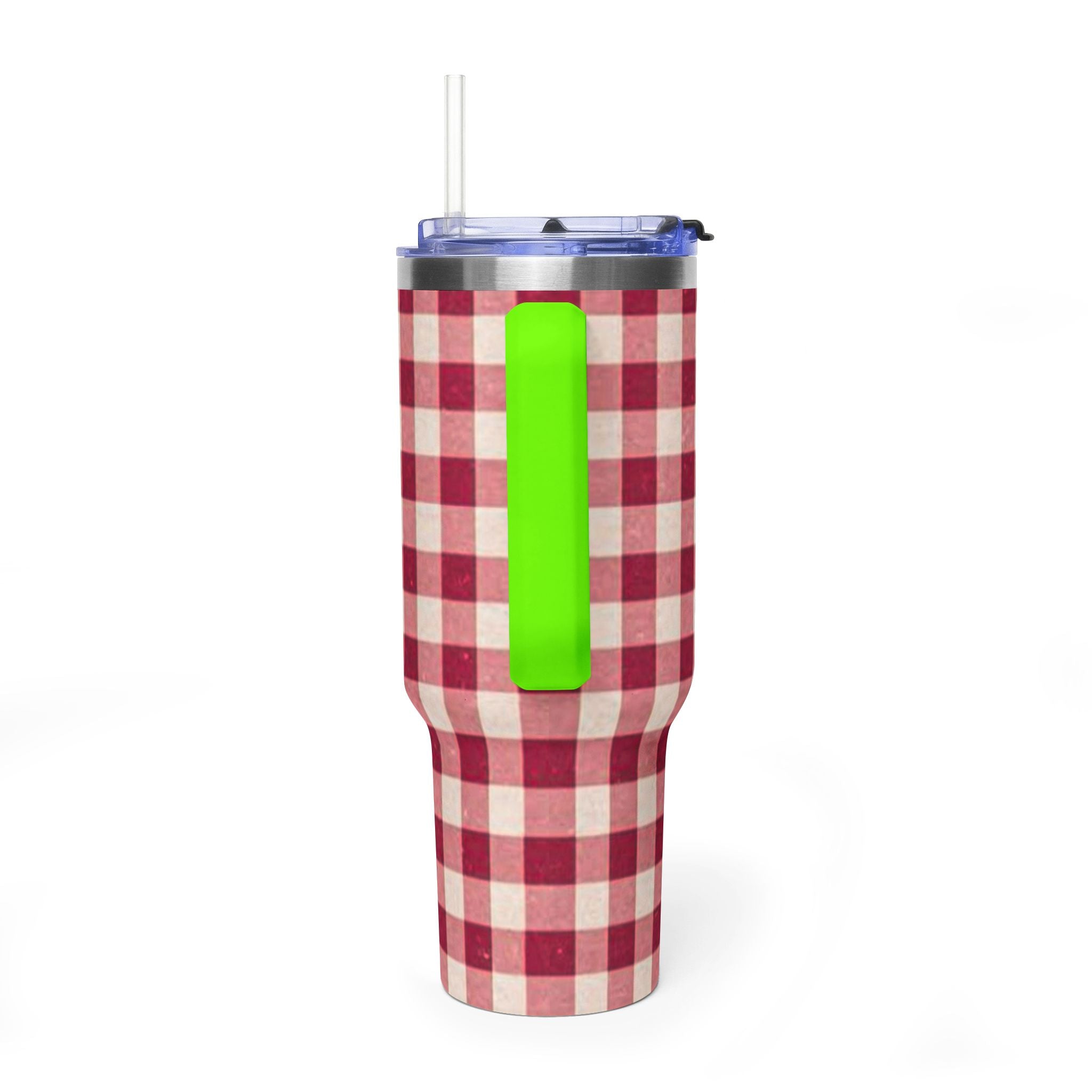 40oz Vacuum Tumbler — Red Buffalo Plaid Insulated Travel Mug