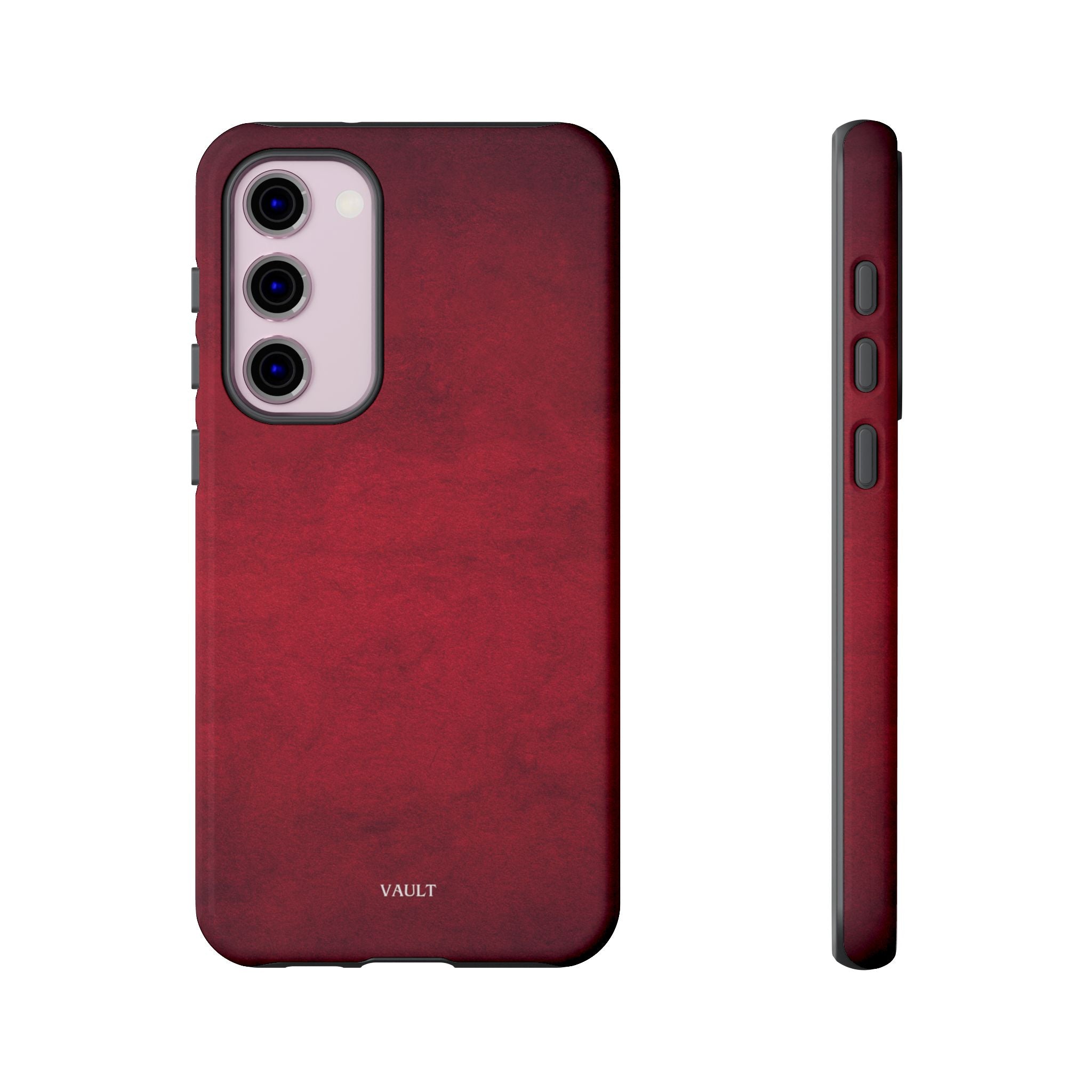 Red Leather Texture Phone Case Impact-Resistant Case