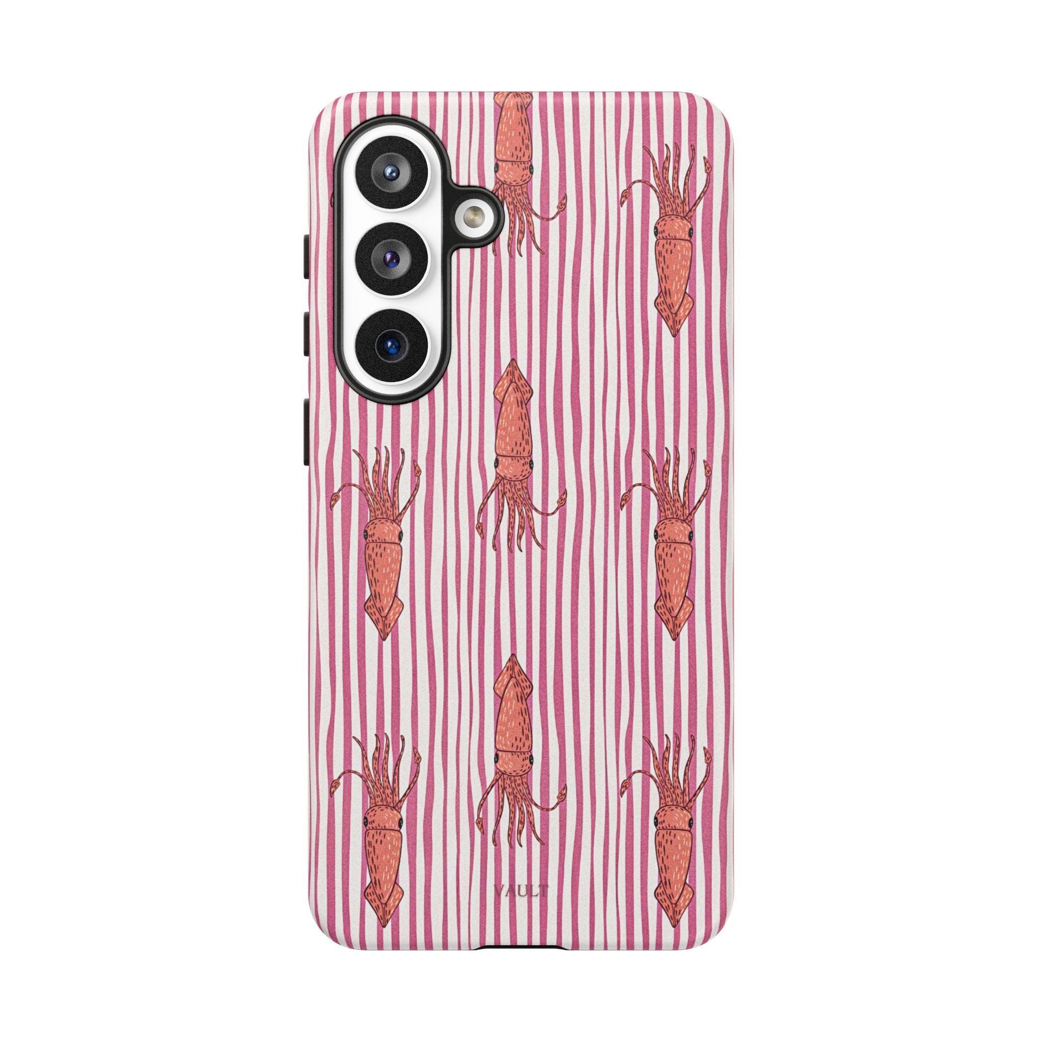 Cover per telefono con striscia di calamaro — Fantasia rosa di creature marine