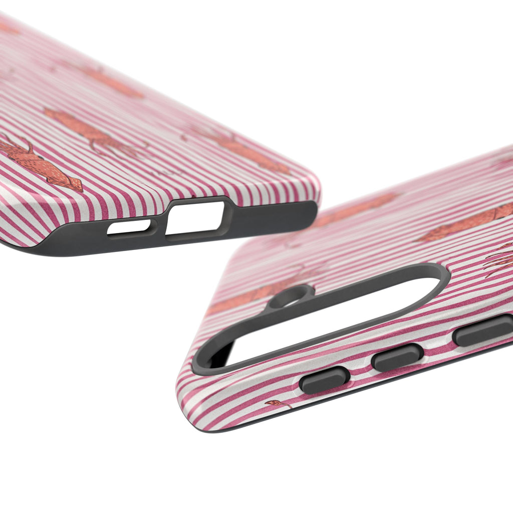 Cover per telefono con striscia di calamaro — Fantasia rosa di creature marine