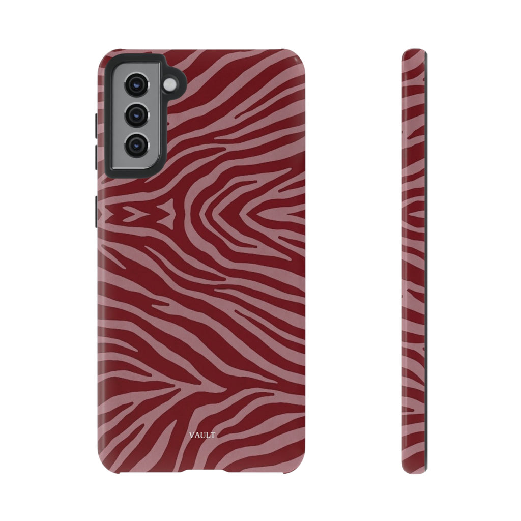 Cover robusta per telefono con stampa zebrata rossa