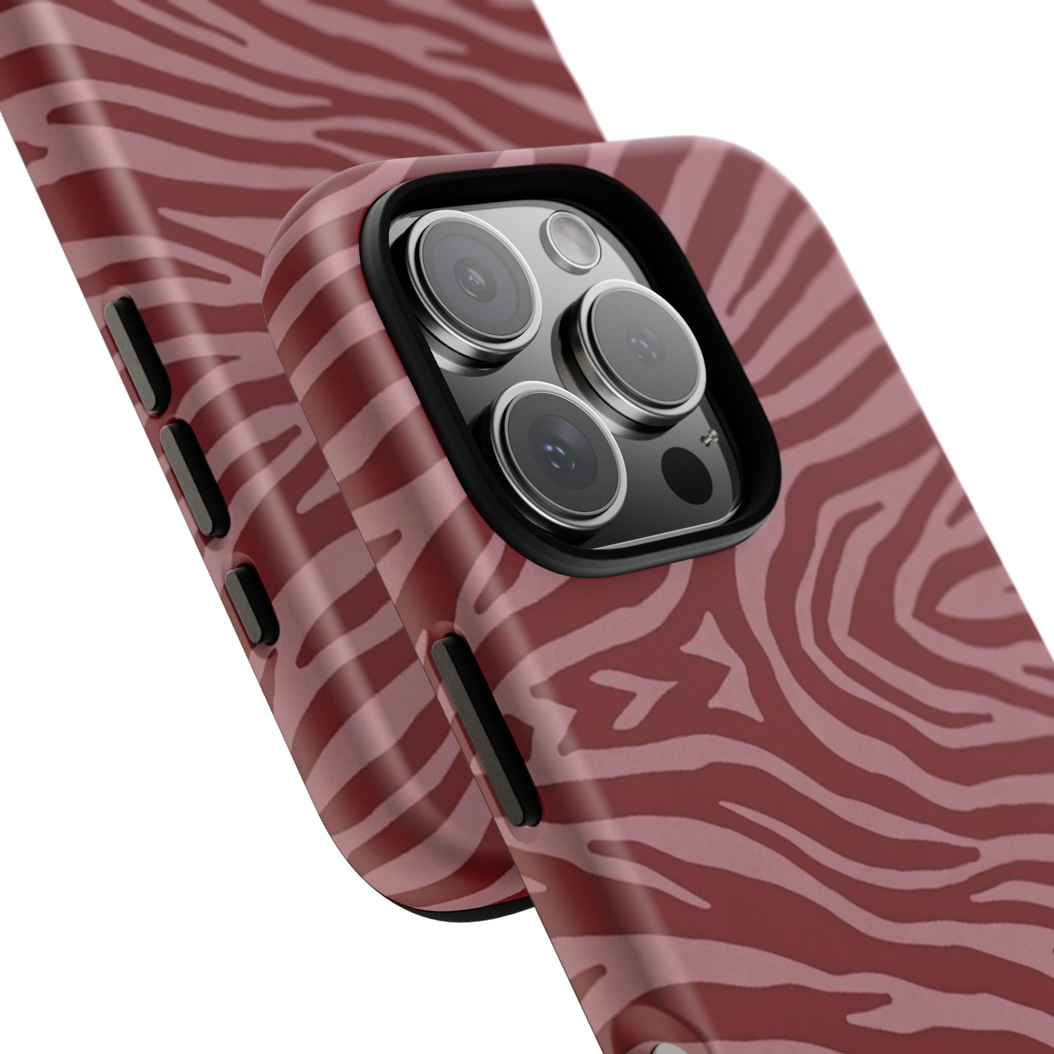 Cover robusta per telefono con stampa zebrata rossa