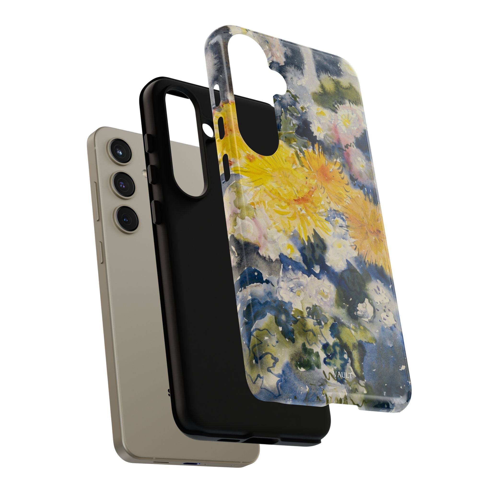 Floral Watercolor Phone Case – Yellow Chrysanthemums Design