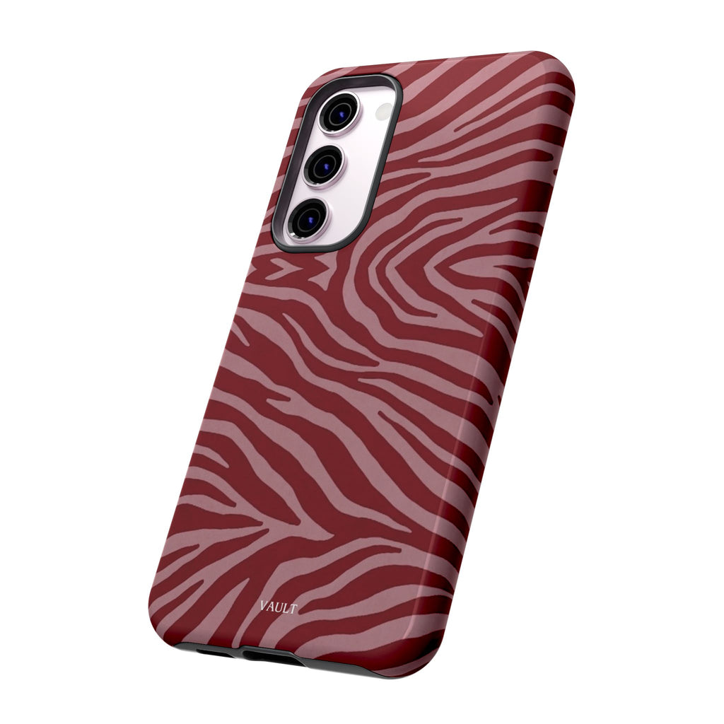 Cover robusta per telefono con stampa zebrata rossa