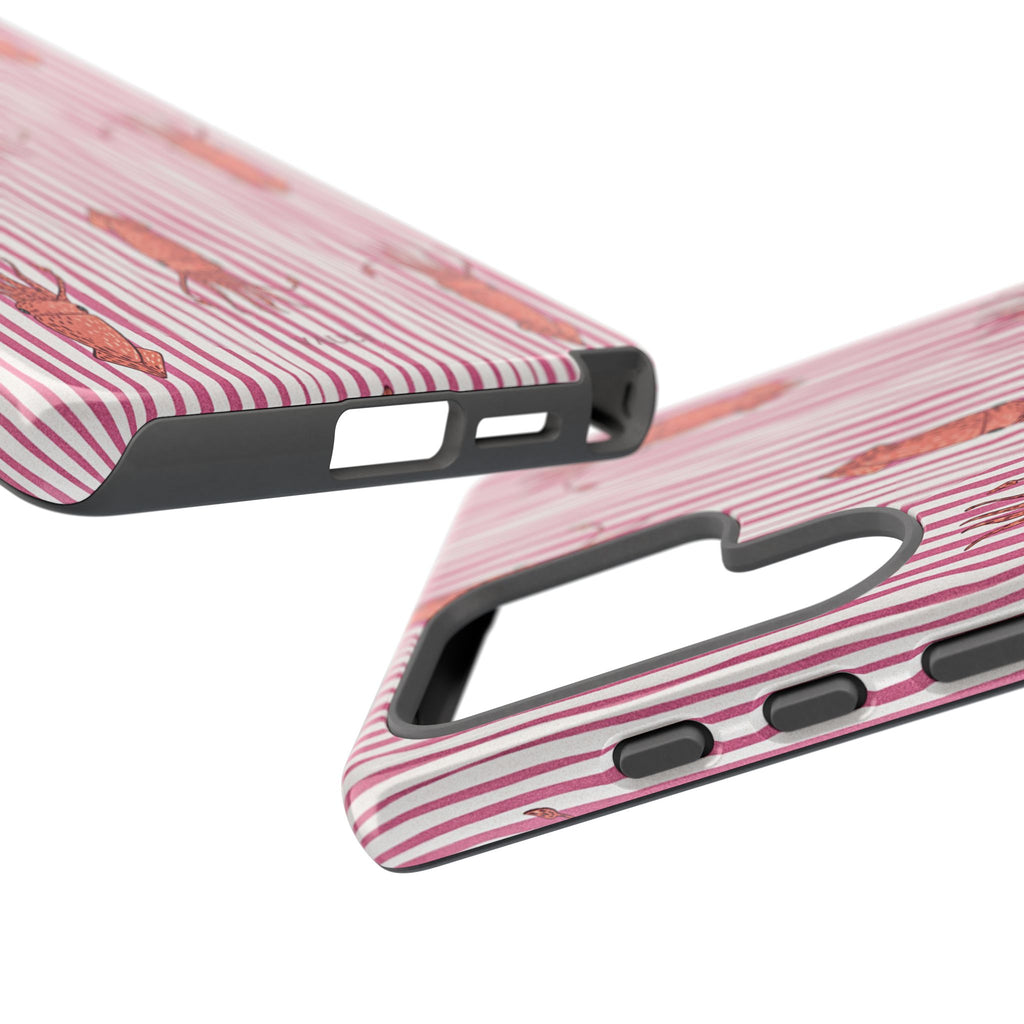 Cover per telefono con striscia di calamaro — Fantasia rosa di creature marine