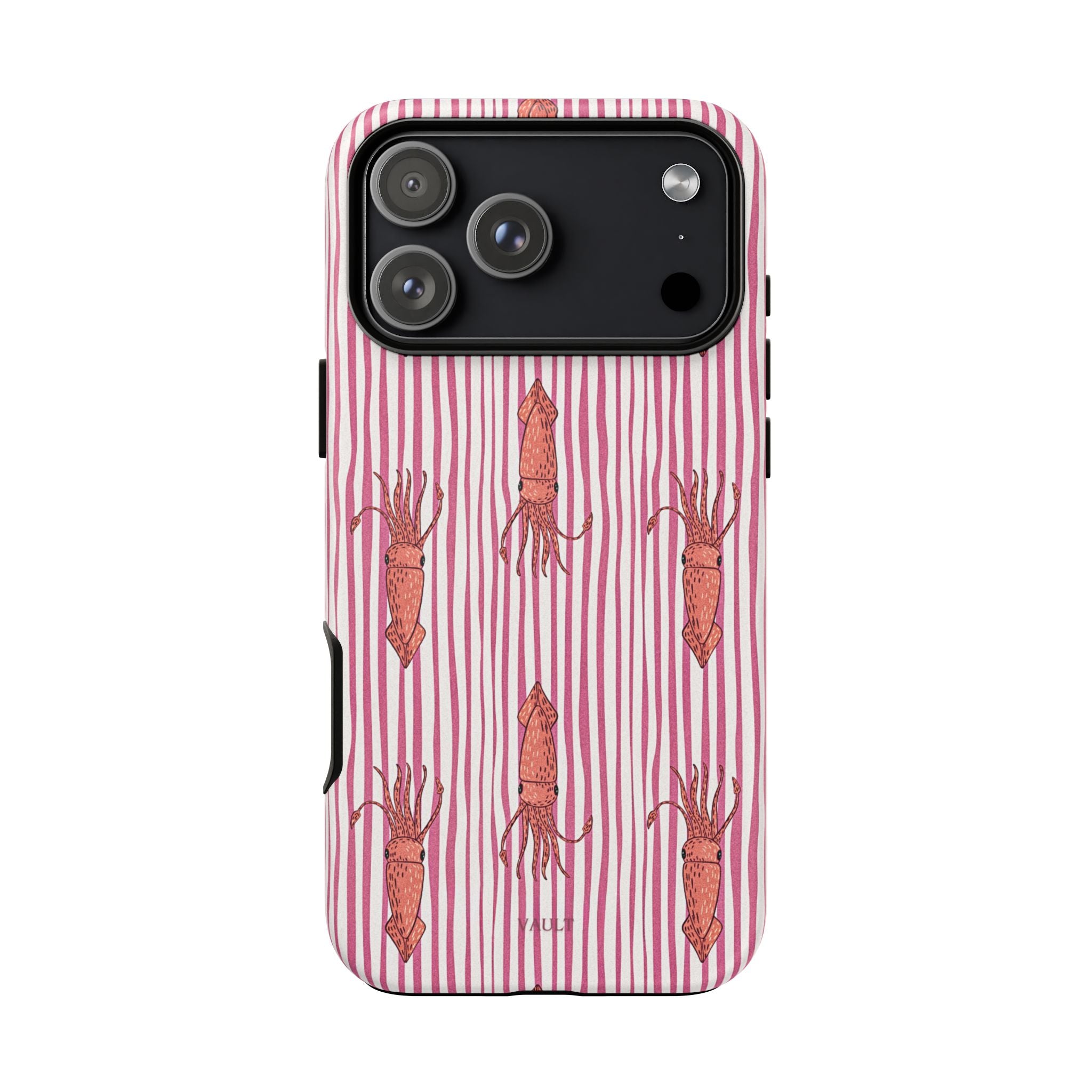 Cover per telefono con striscia di calamaro — Fantasia rosa di creature marine
