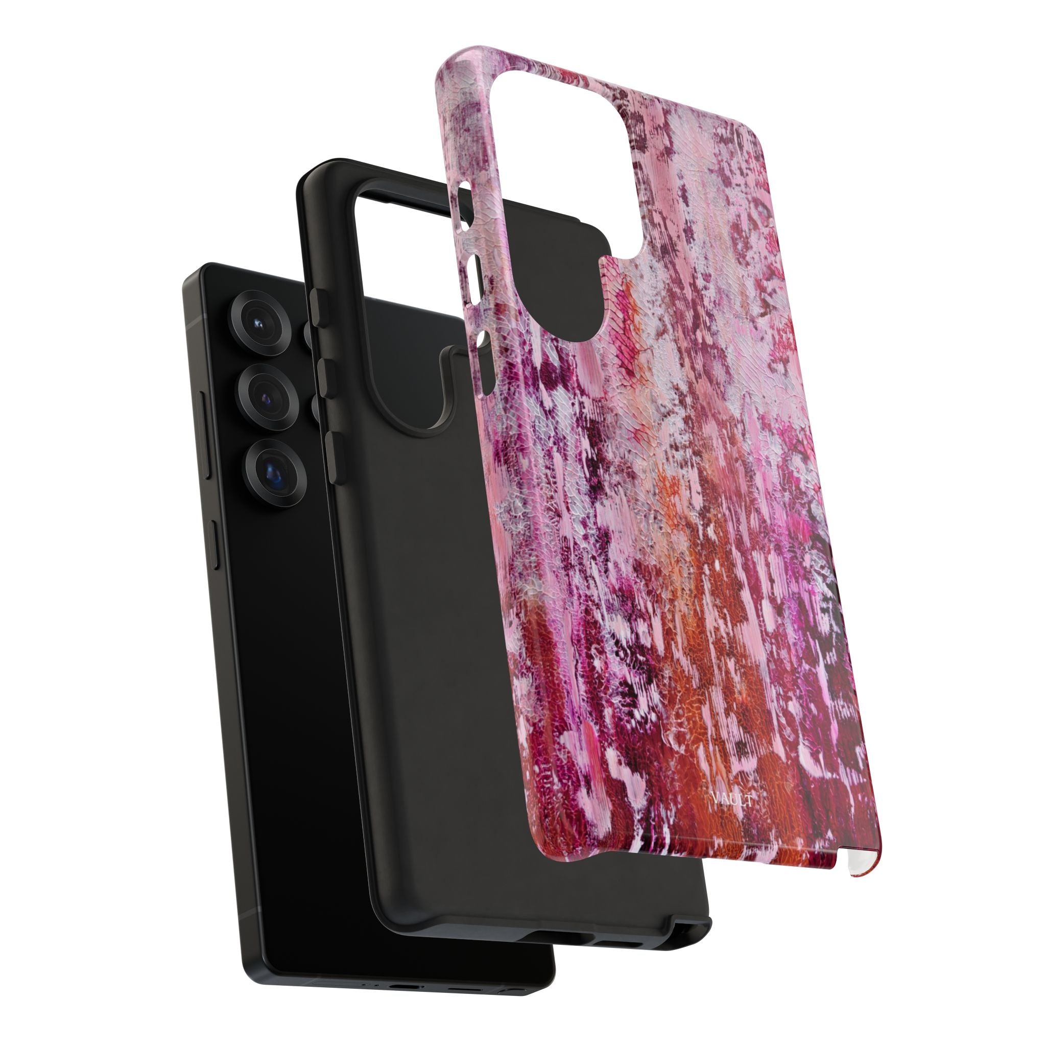 Pink Abstract Art Tough Phone Case — Protective Artistic Phone Cover