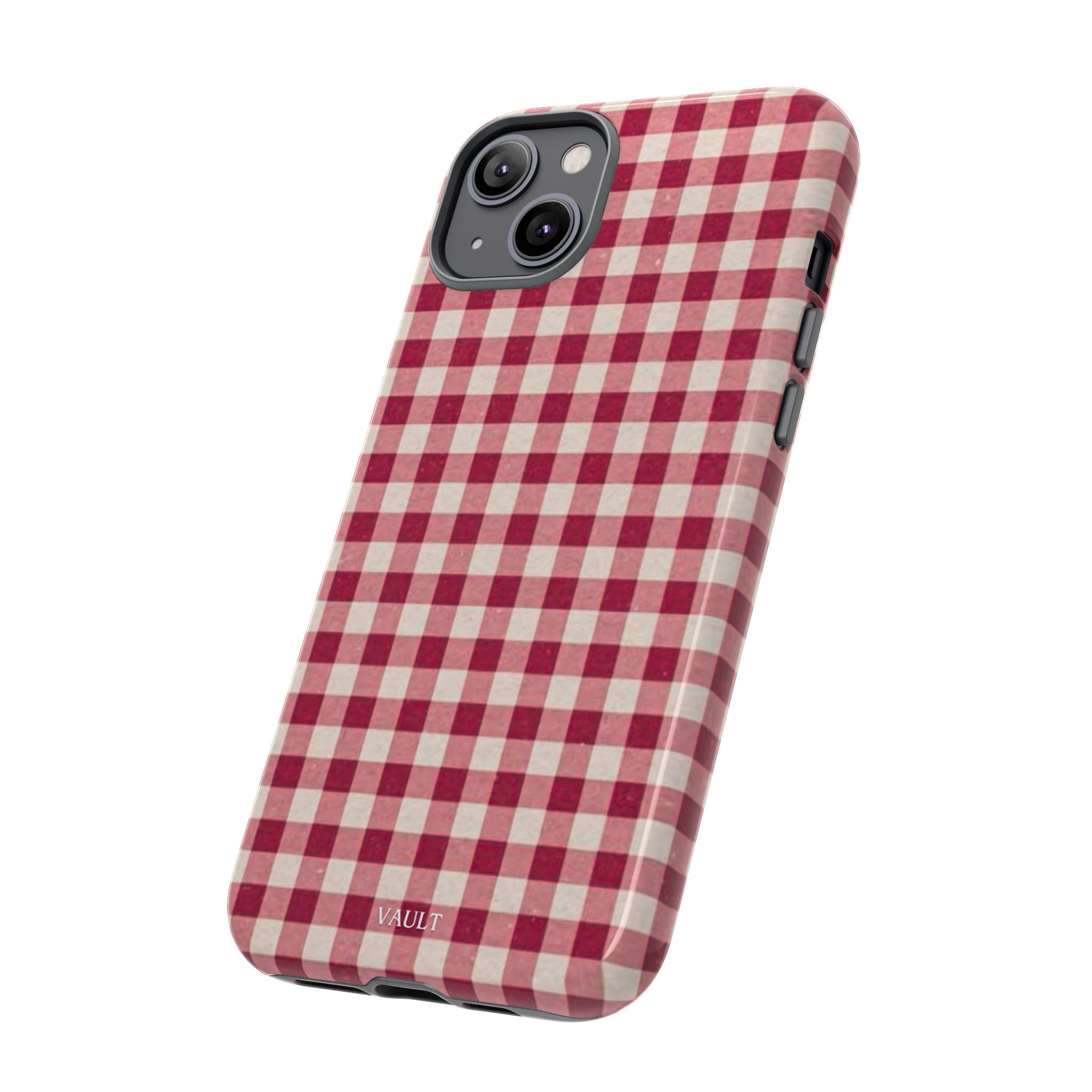 Gingham Phone Case — Red Plaid Tough Case