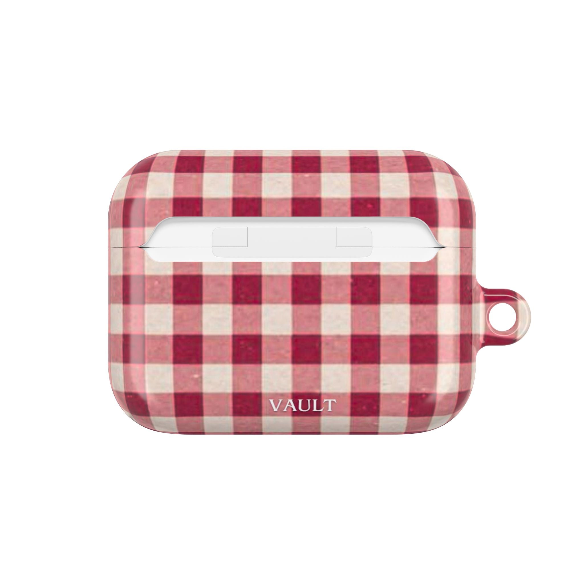 Plaid AirPod Case — Red Buffalo Check Protective Cover