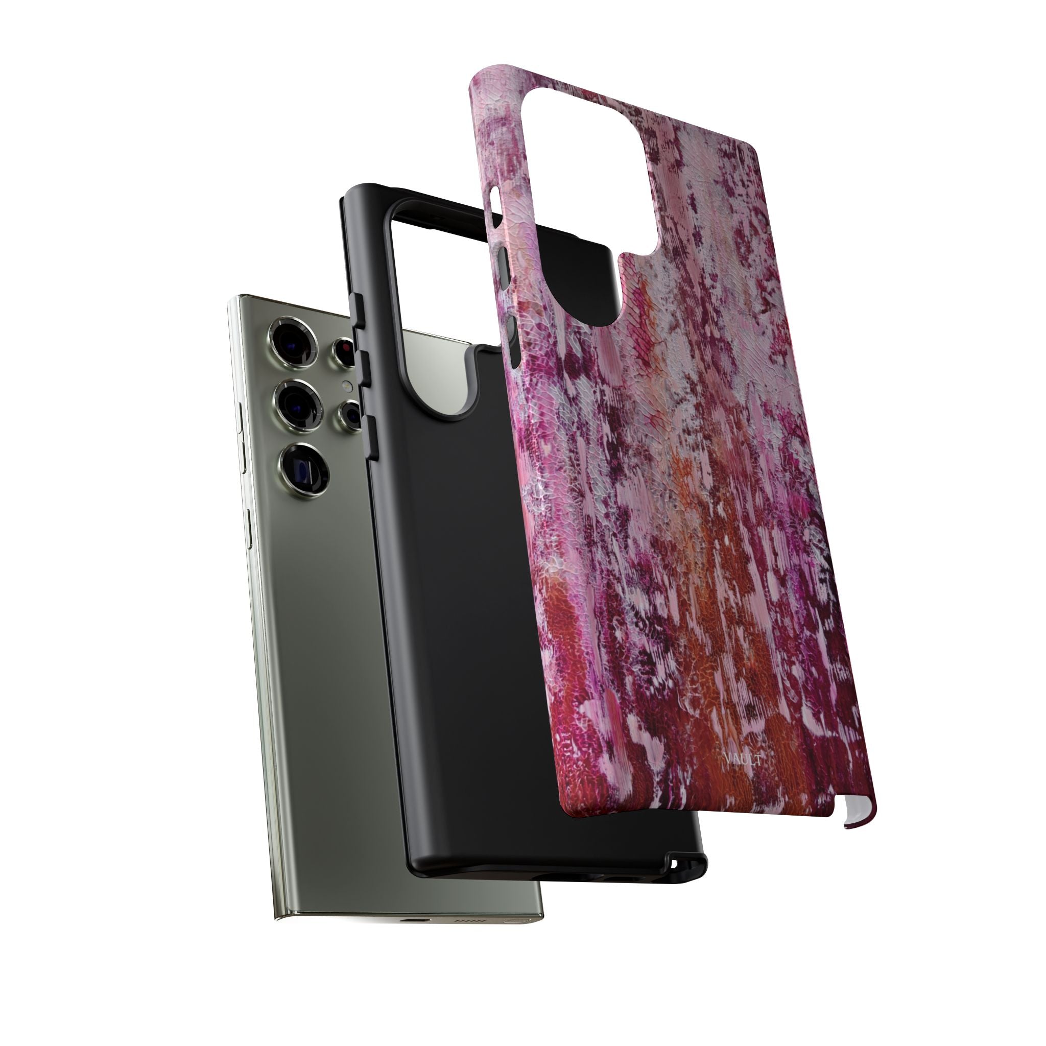 Pink Abstract Art Tough Phone Case — Protective Artistic Phone Cover