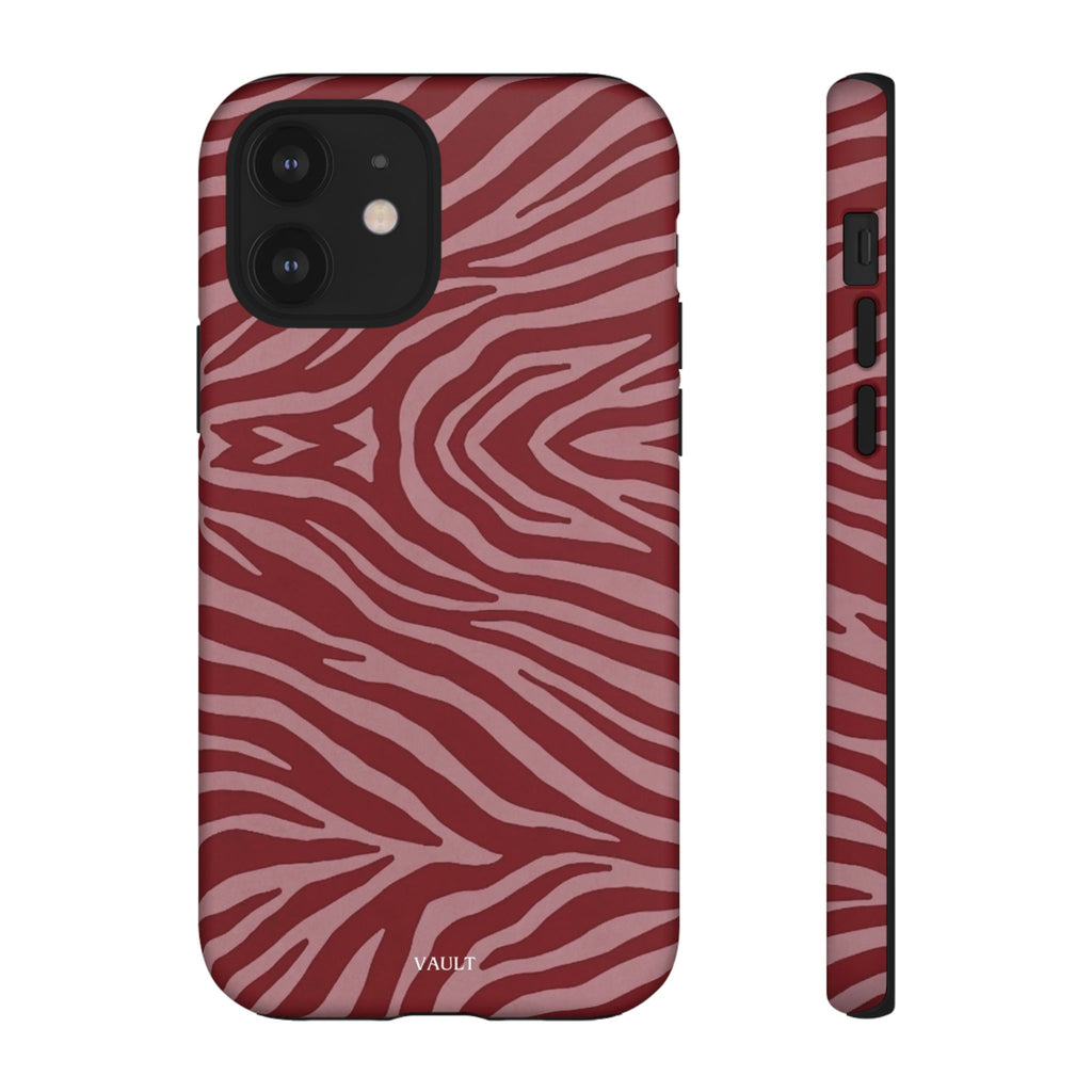 Cover robusta per telefono con stampa zebrata rossa