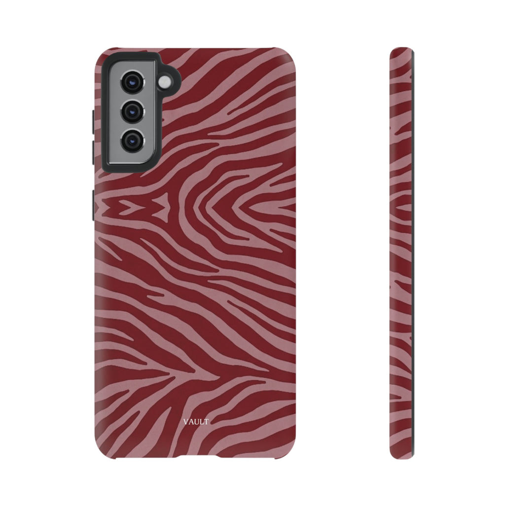 Cover robusta per telefono con stampa zebrata rossa
