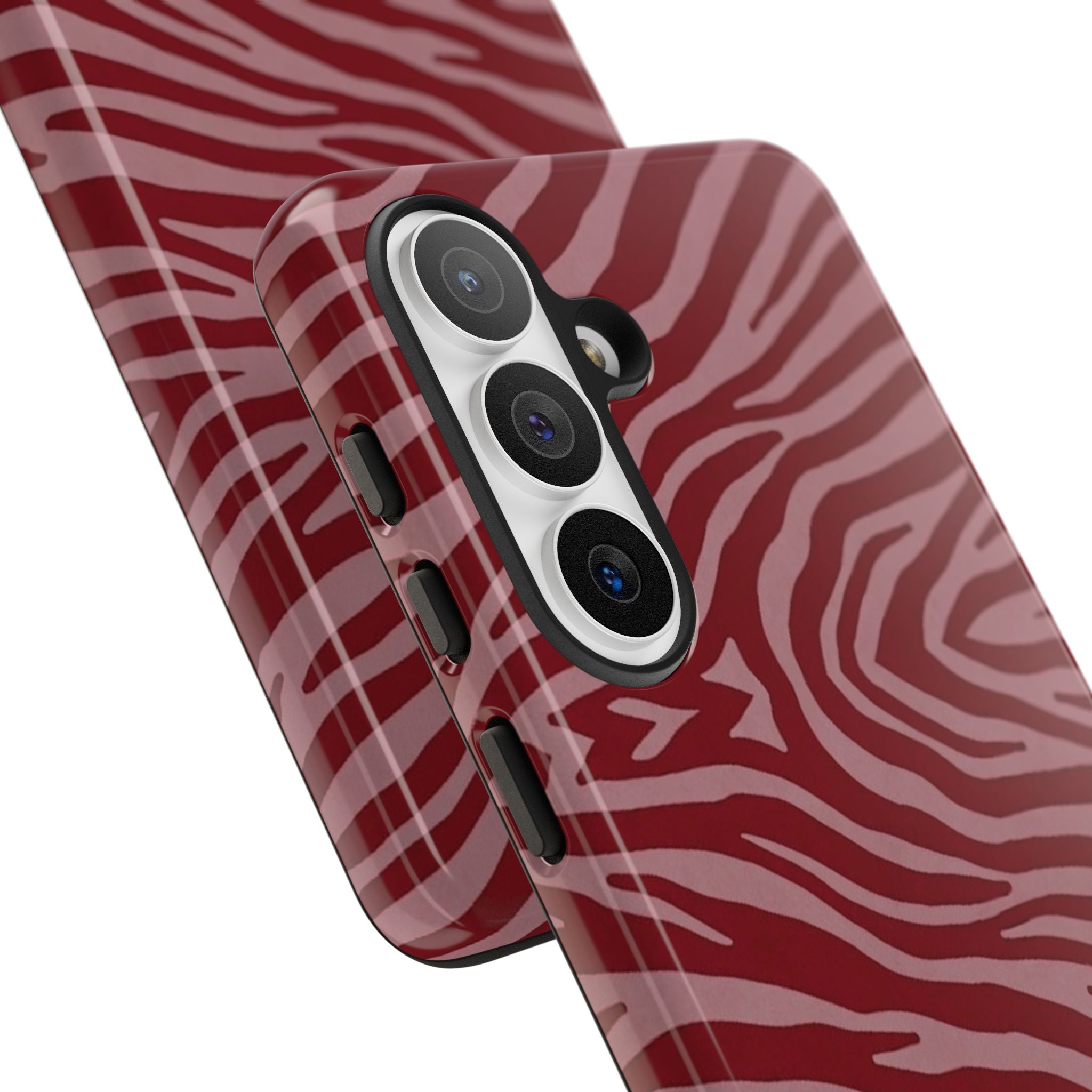 Cover robusta per telefono con stampa zebrata rossa