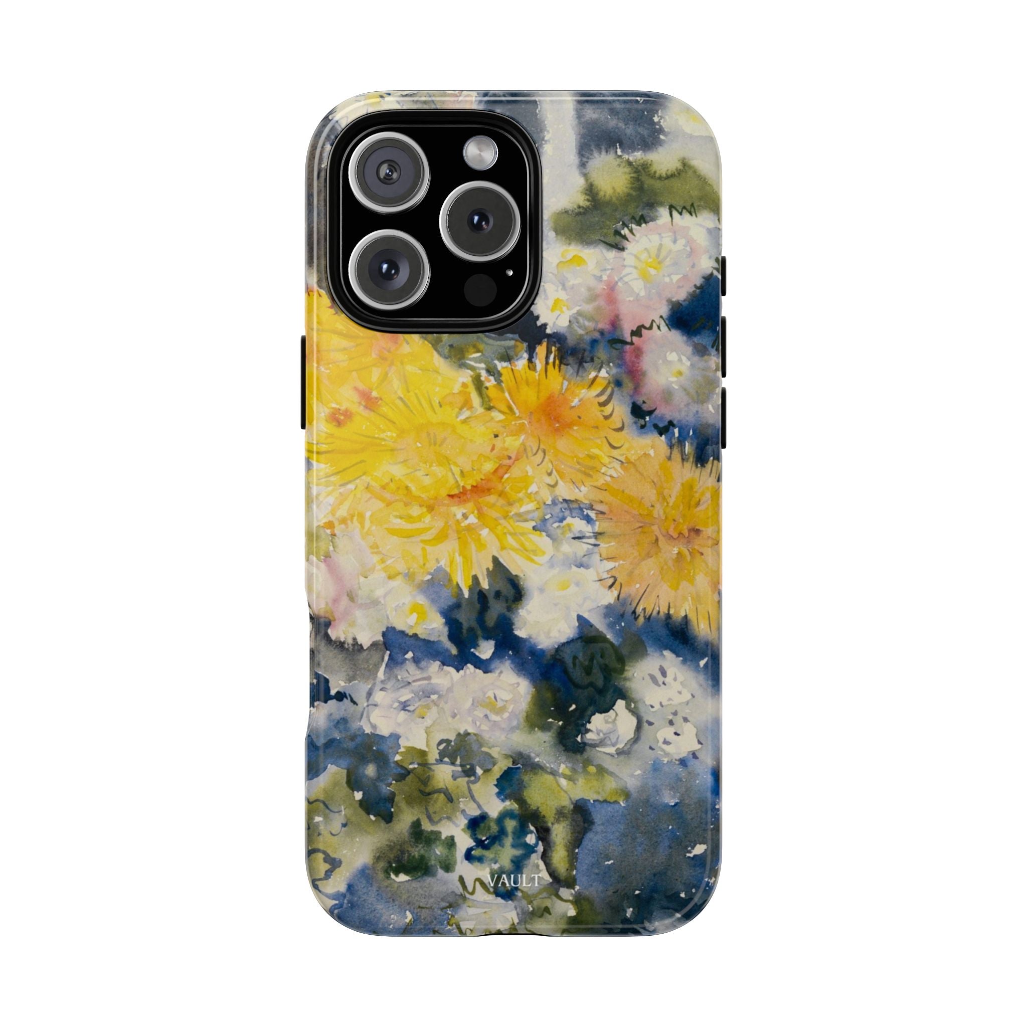 Floral Watercolor Phone Case – Yellow Chrysanthemums Design