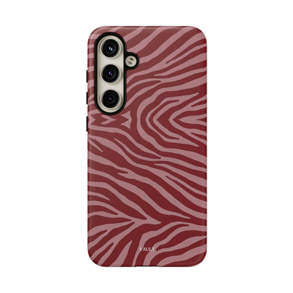 Cover robusta per telefono con stampa zebrata rossa