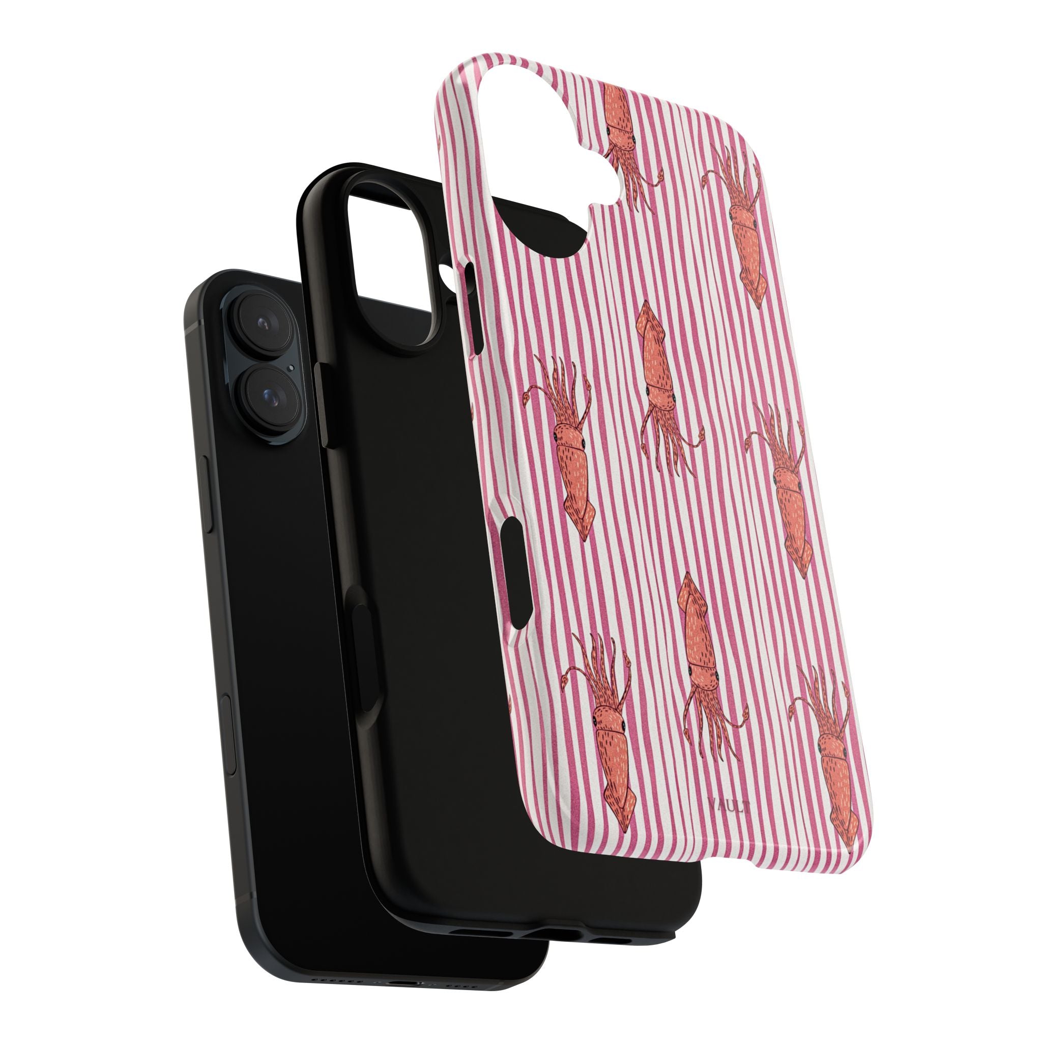 Cover per telefono con striscia di calamaro — Fantasia rosa di creature marine