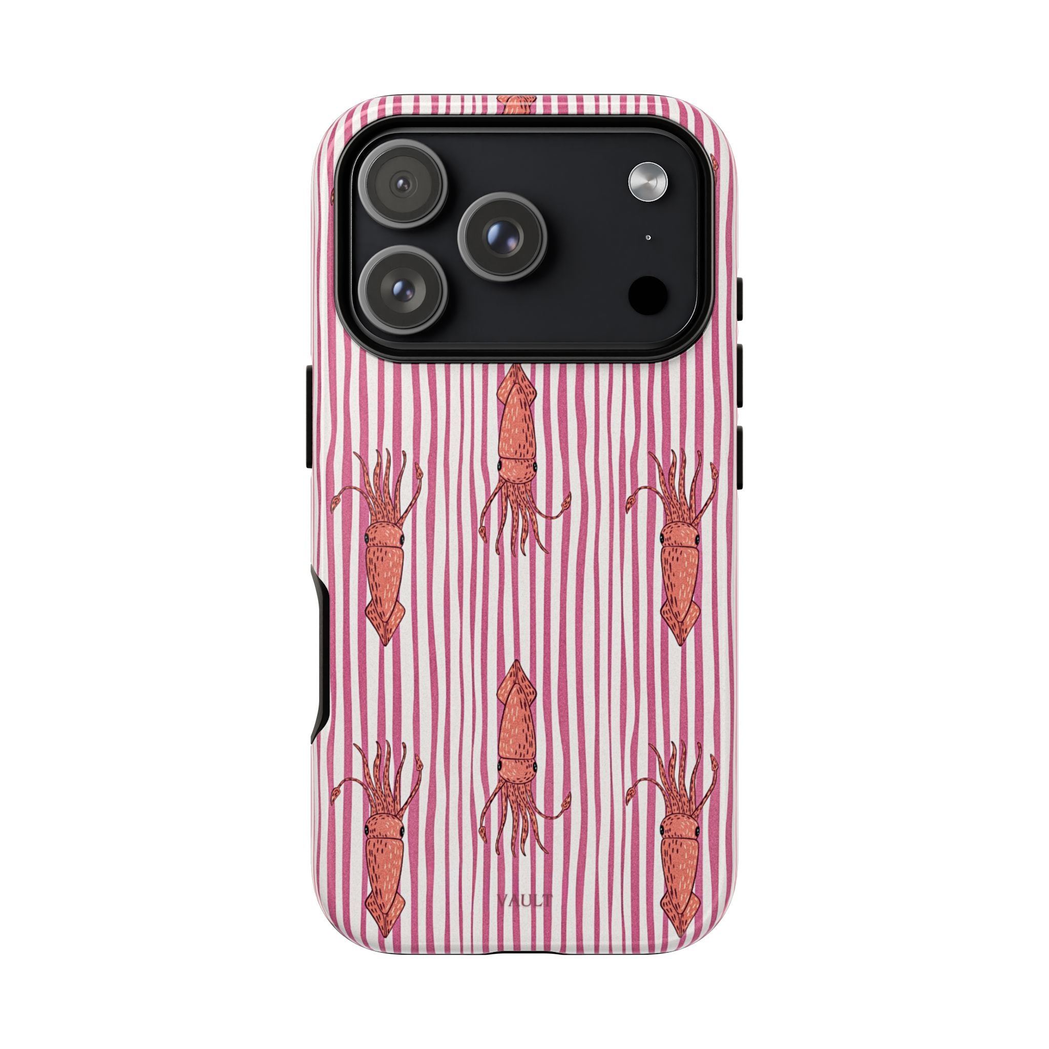 Cover per telefono con striscia di calamaro — Fantasia rosa di creature marine