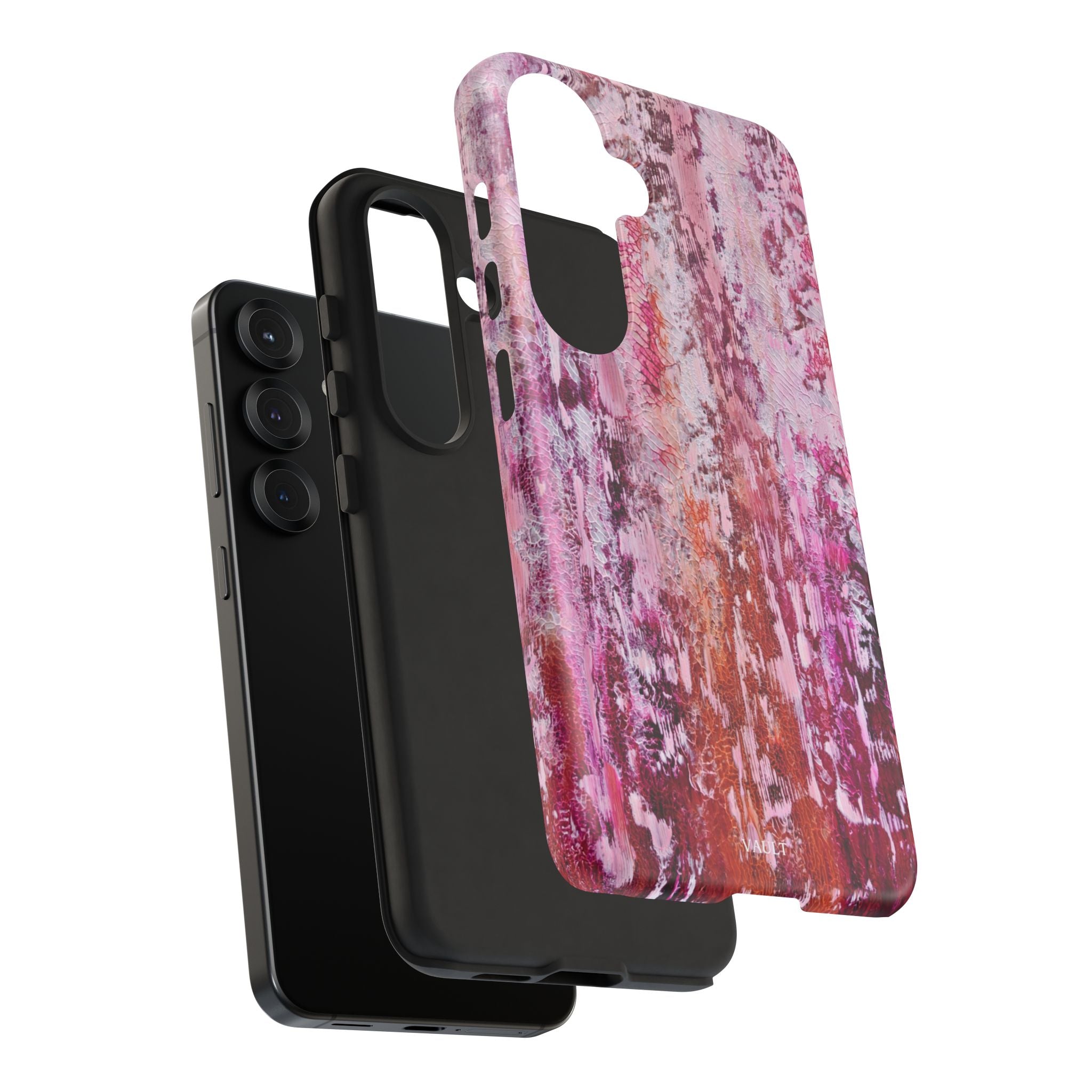 Pink Abstract Art Tough Phone Case — Protective Artistic Phone Cover
