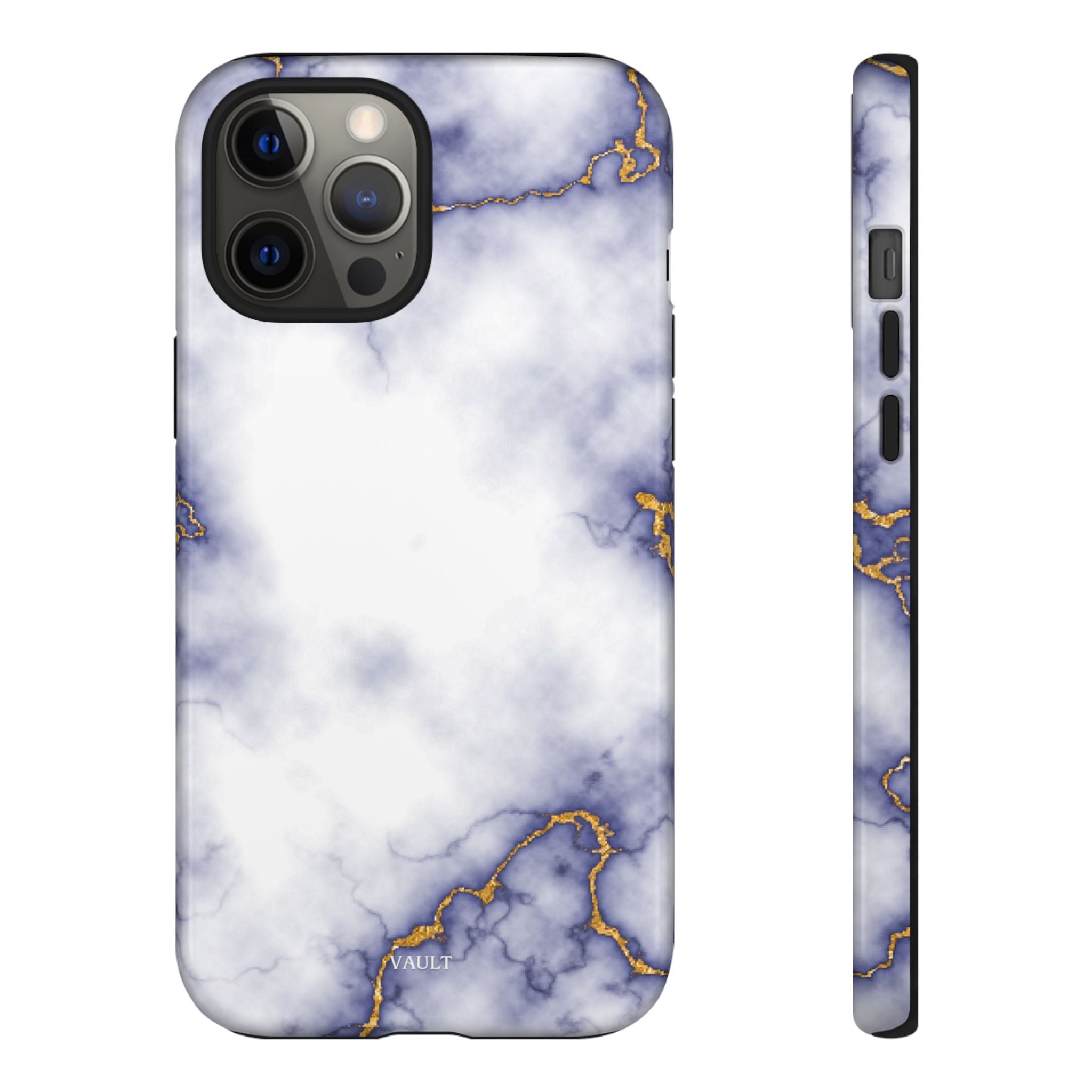Purple Marble Tough Phone Case with Gold Veins