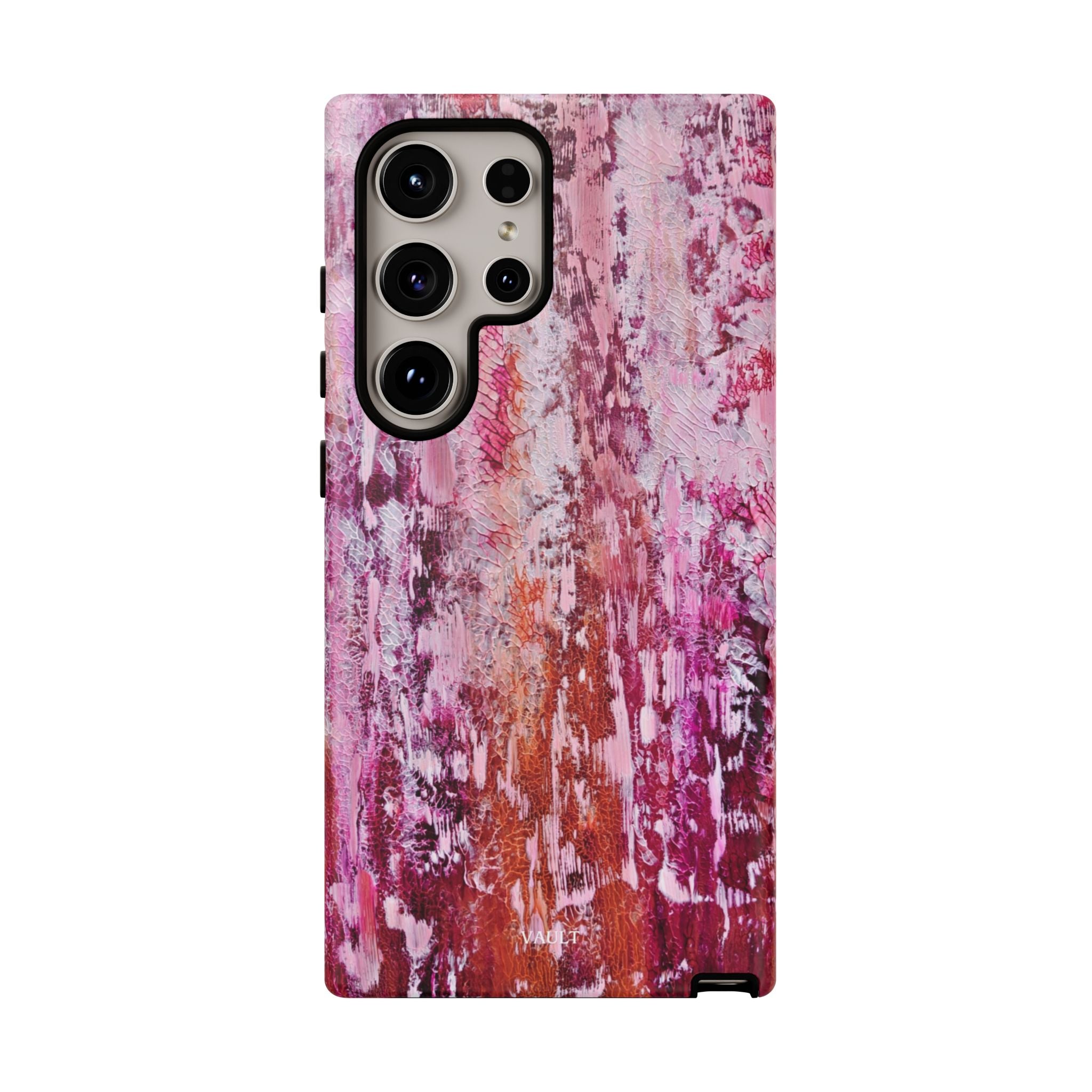 Pink Abstract Art Tough Phone Case — Protective Artistic Phone Cover
