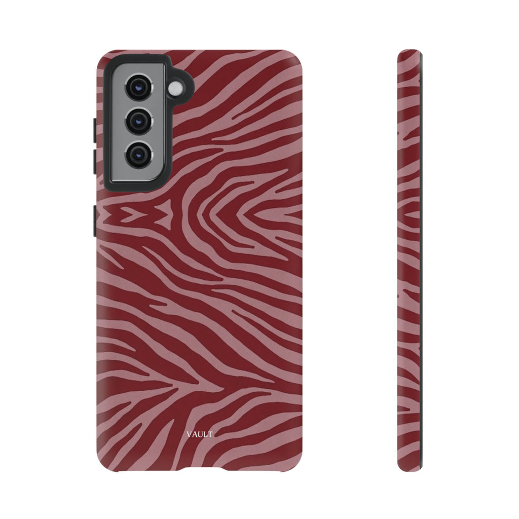 Cover robusta per telefono con stampa zebrata rossa