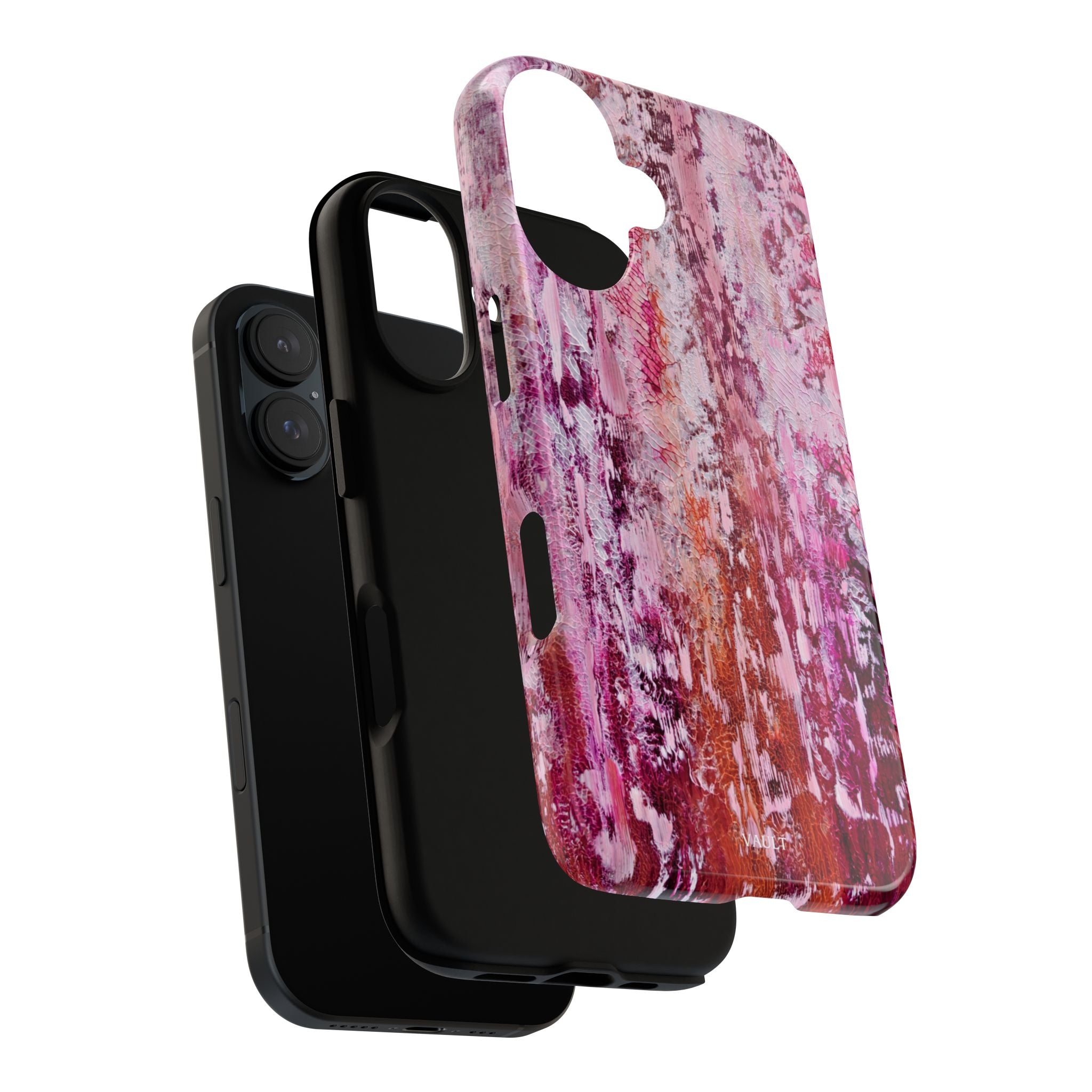 Pink Abstract Art Tough Phone Case — Protective Artistic Phone Cover