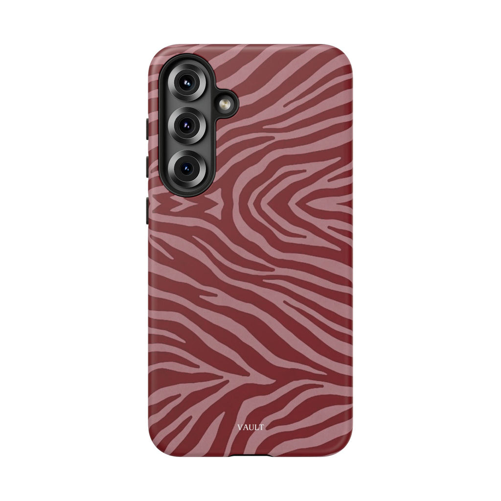 Cover robusta per telefono con stampa zebrata rossa