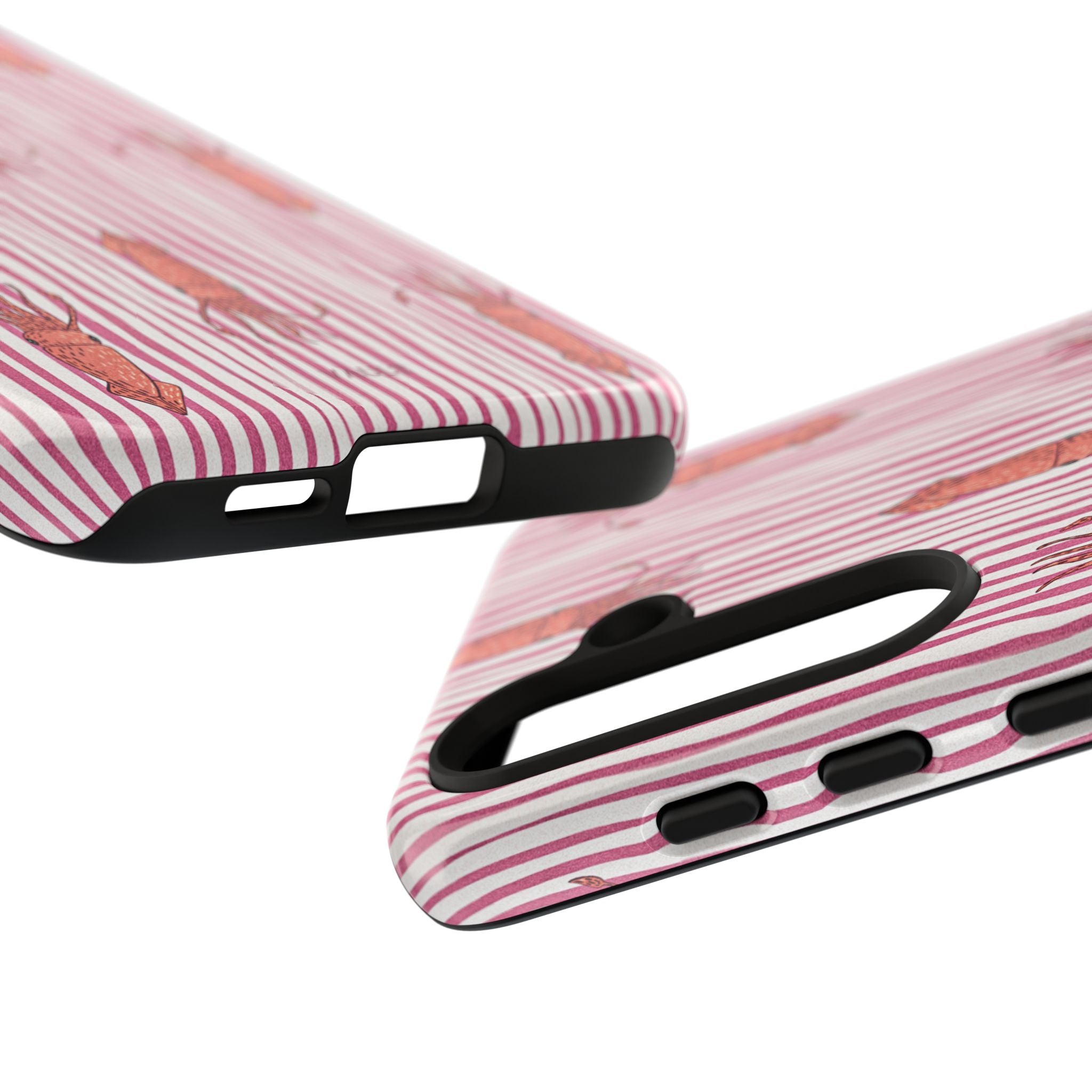 Cover per telefono con striscia di calamaro — Fantasia rosa di creature marine