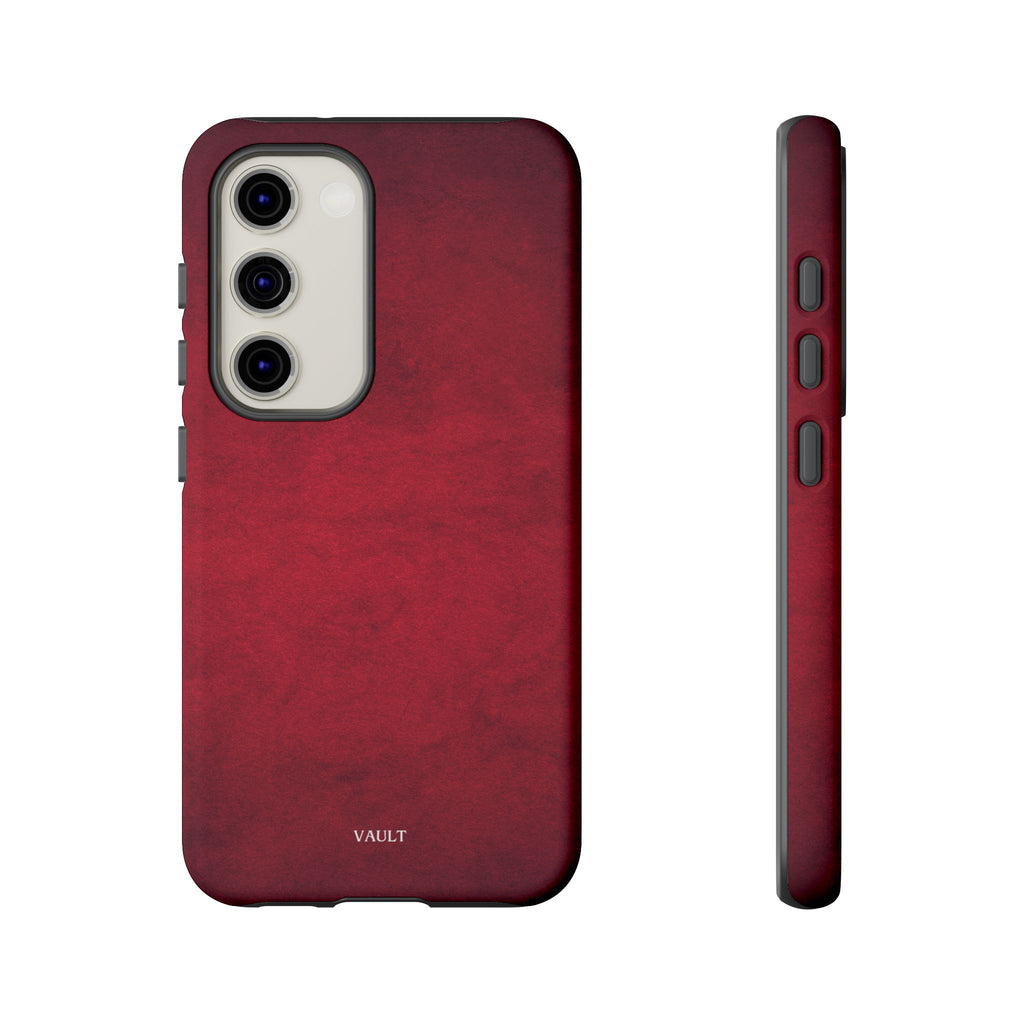 Red Leather Texture Phone Case Impact-Resistant Case