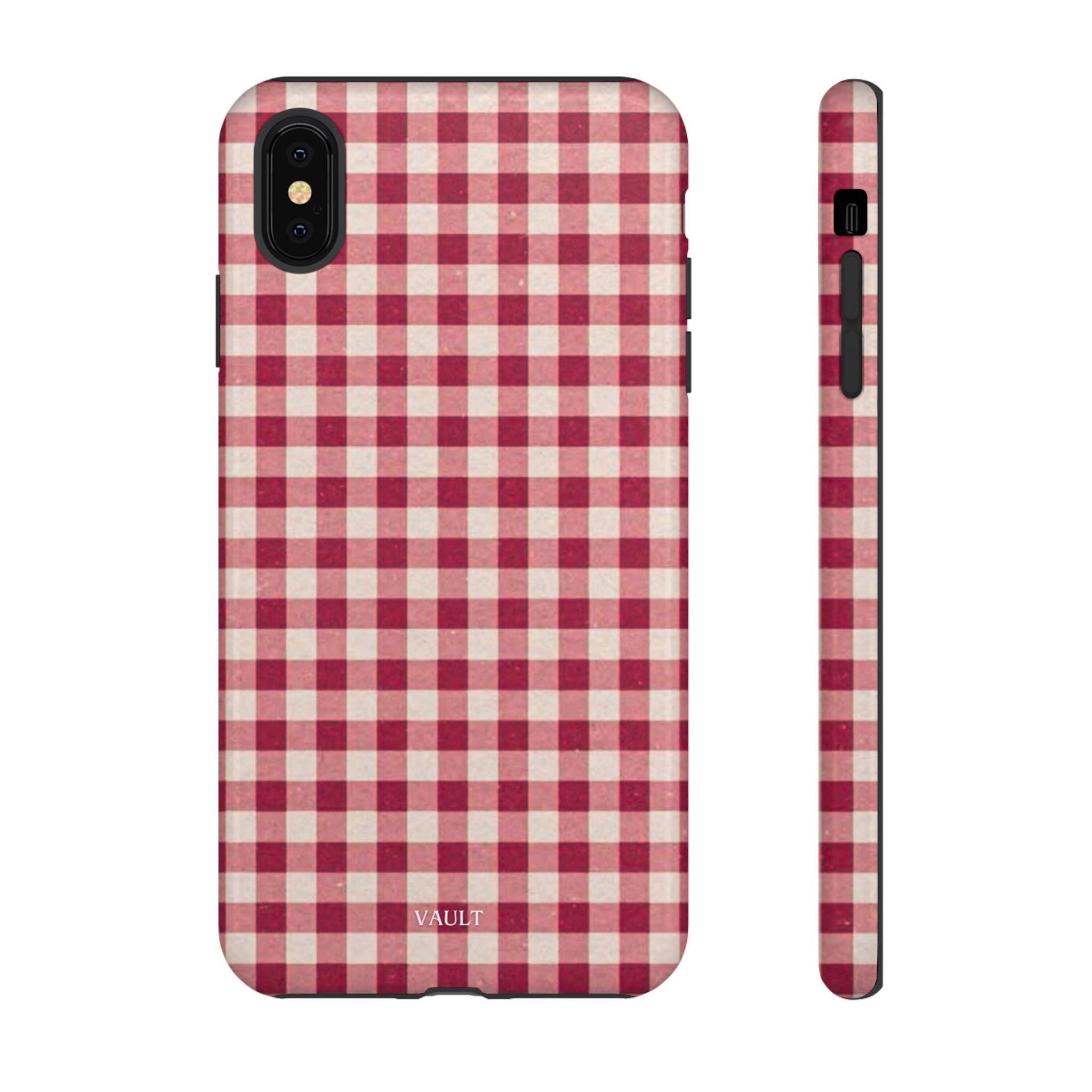 Gingham Phone Case — Red Plaid Tough Case