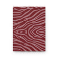Taccuino rilegato rigido con stampa zebrata rossa — Quaderno bordeaux con stampa animalier per appunti e regali