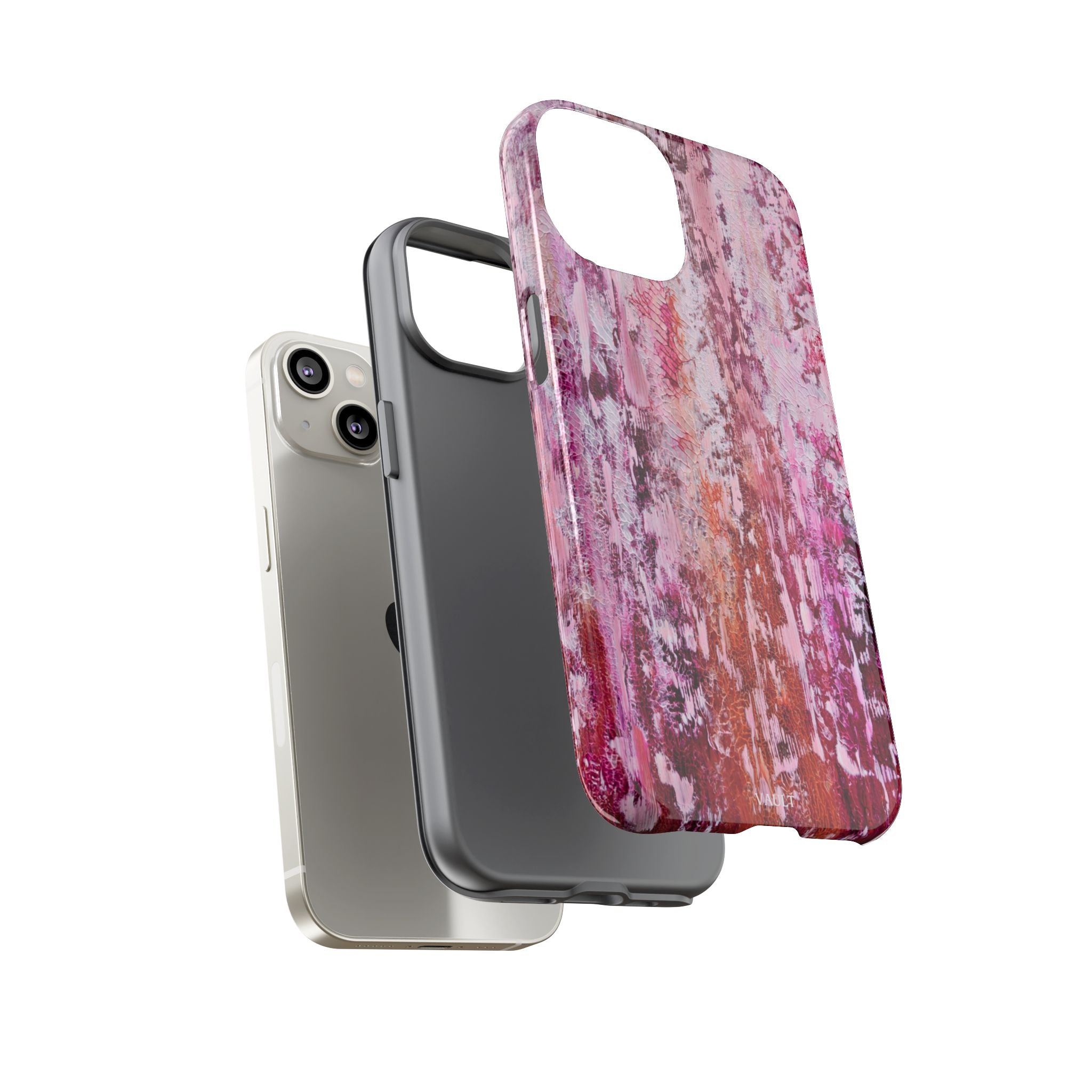 Pink Abstract Art Tough Phone Case — Protective Artistic Phone Cover